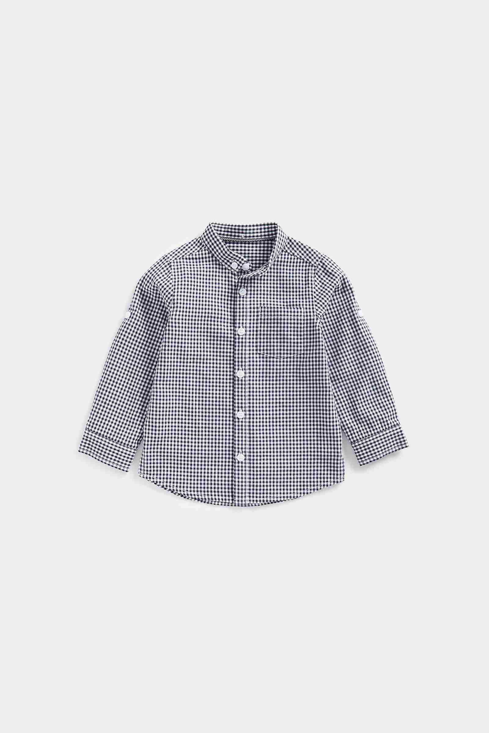 Mothercare Boys 100% Cotton Full Sleeves Shirt - Navy