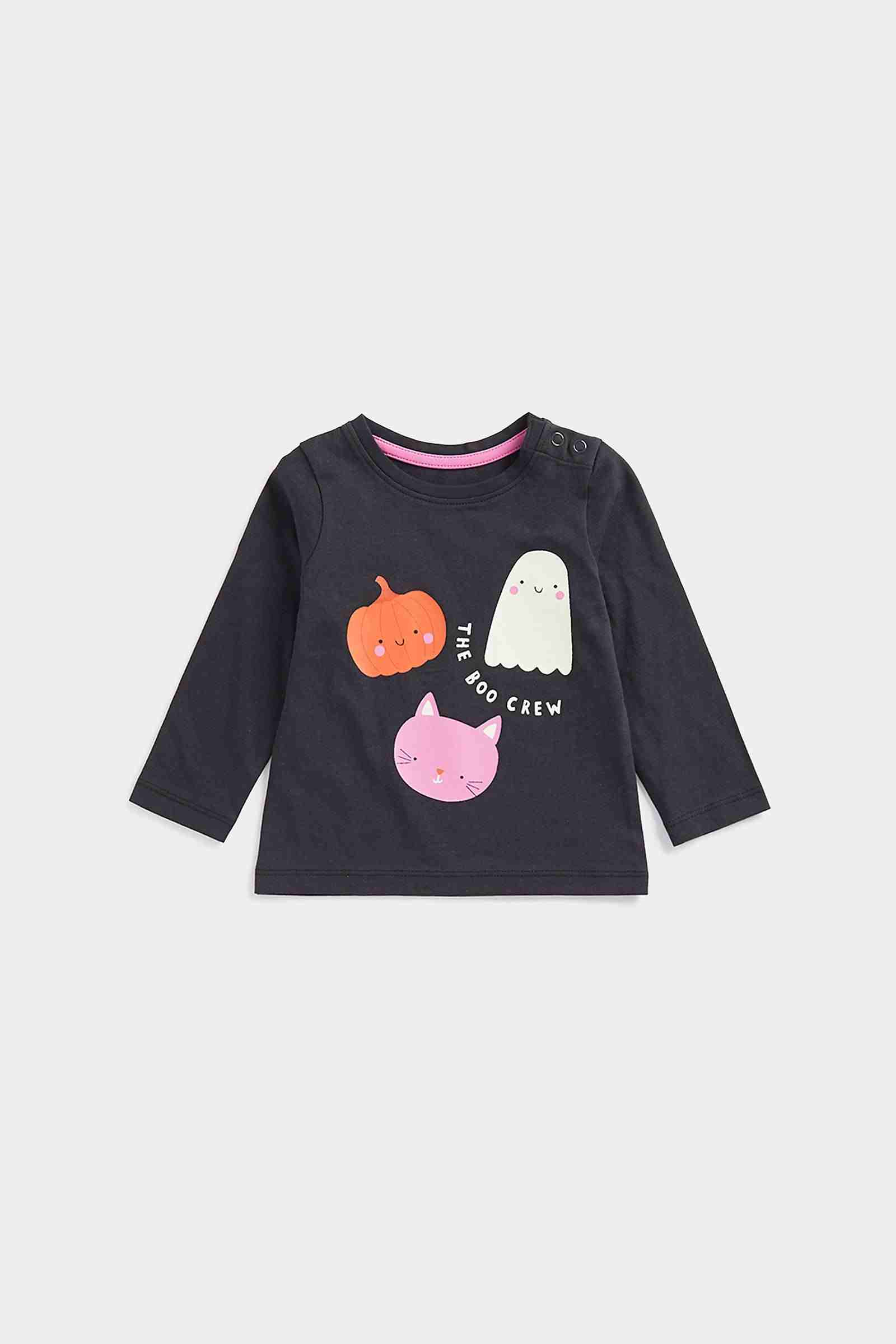 Mothercare Girls Full Sleeves T-Shirt - Black