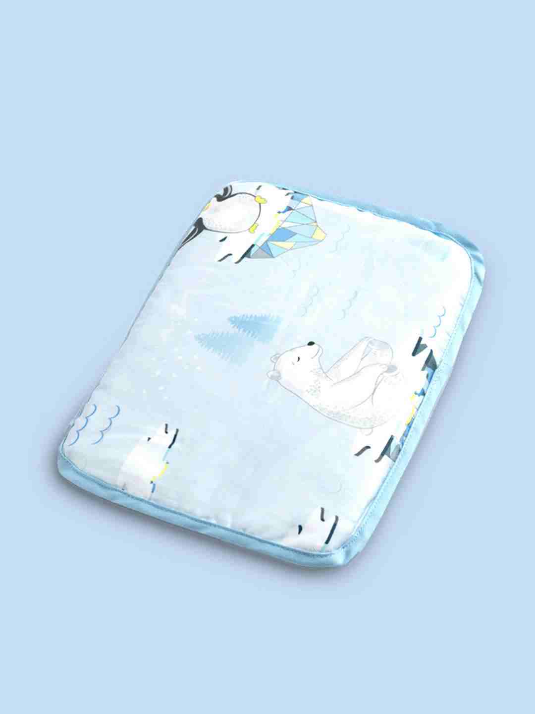 Fancy Fluff Arctic Organic Rai Baby Pillow - Blue