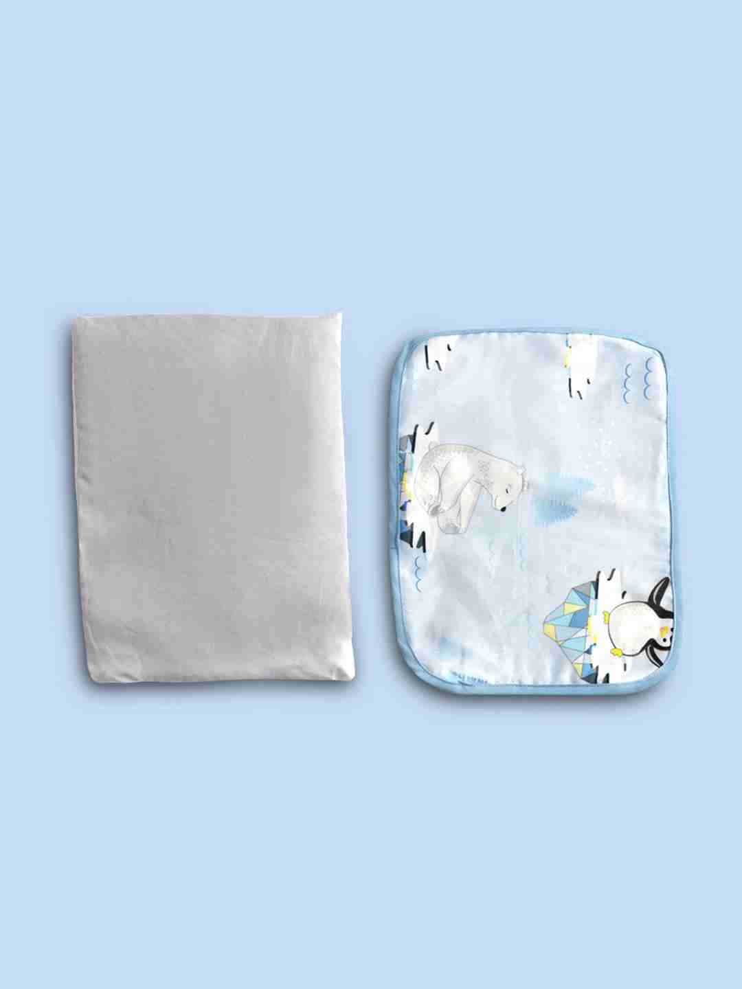 Fancy Fluff Arctic Organic Rai Baby Pillow - Blue
