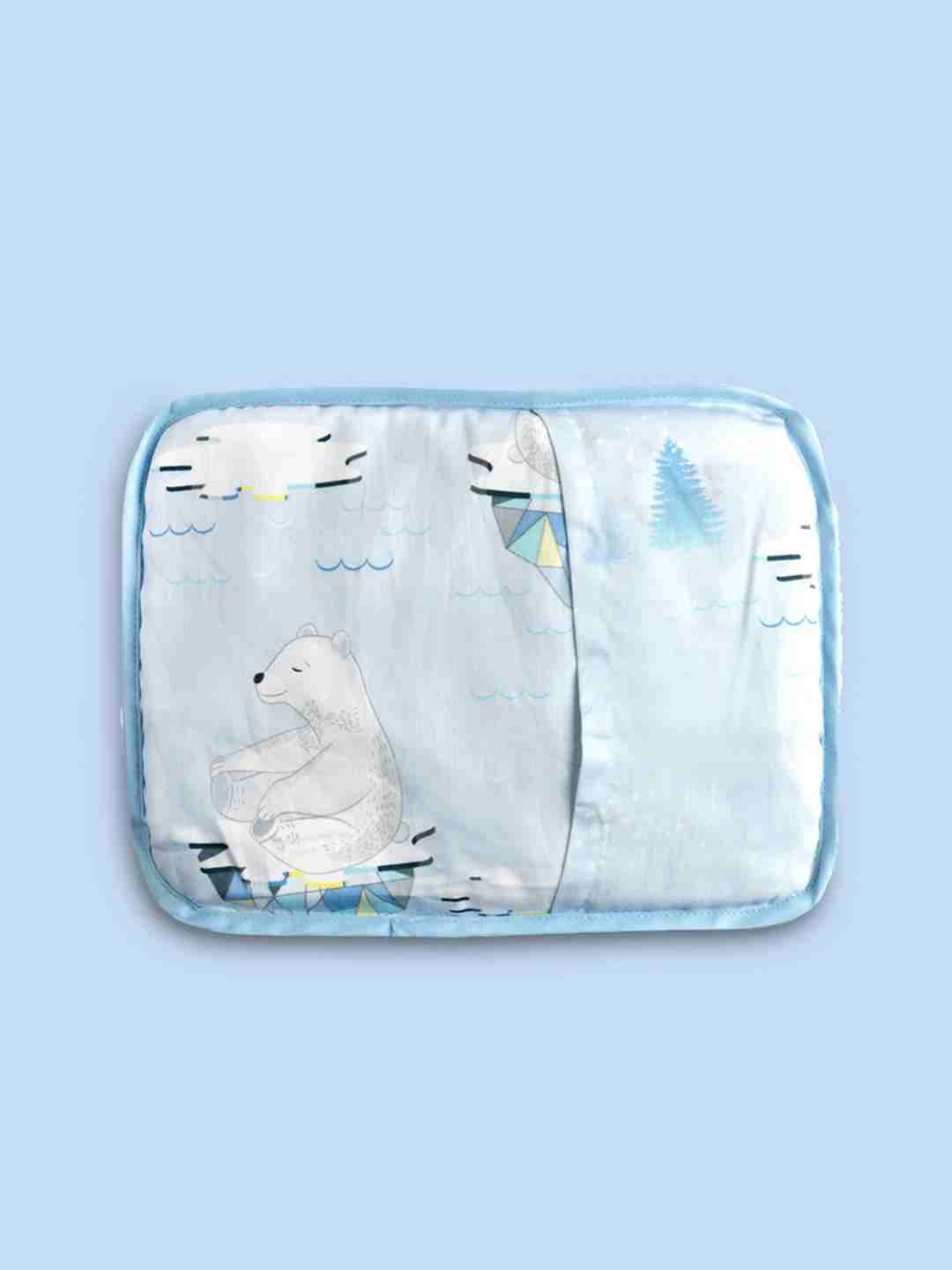 Fancy Fluff Arctic Organic Rai Baby Pillow - Blue