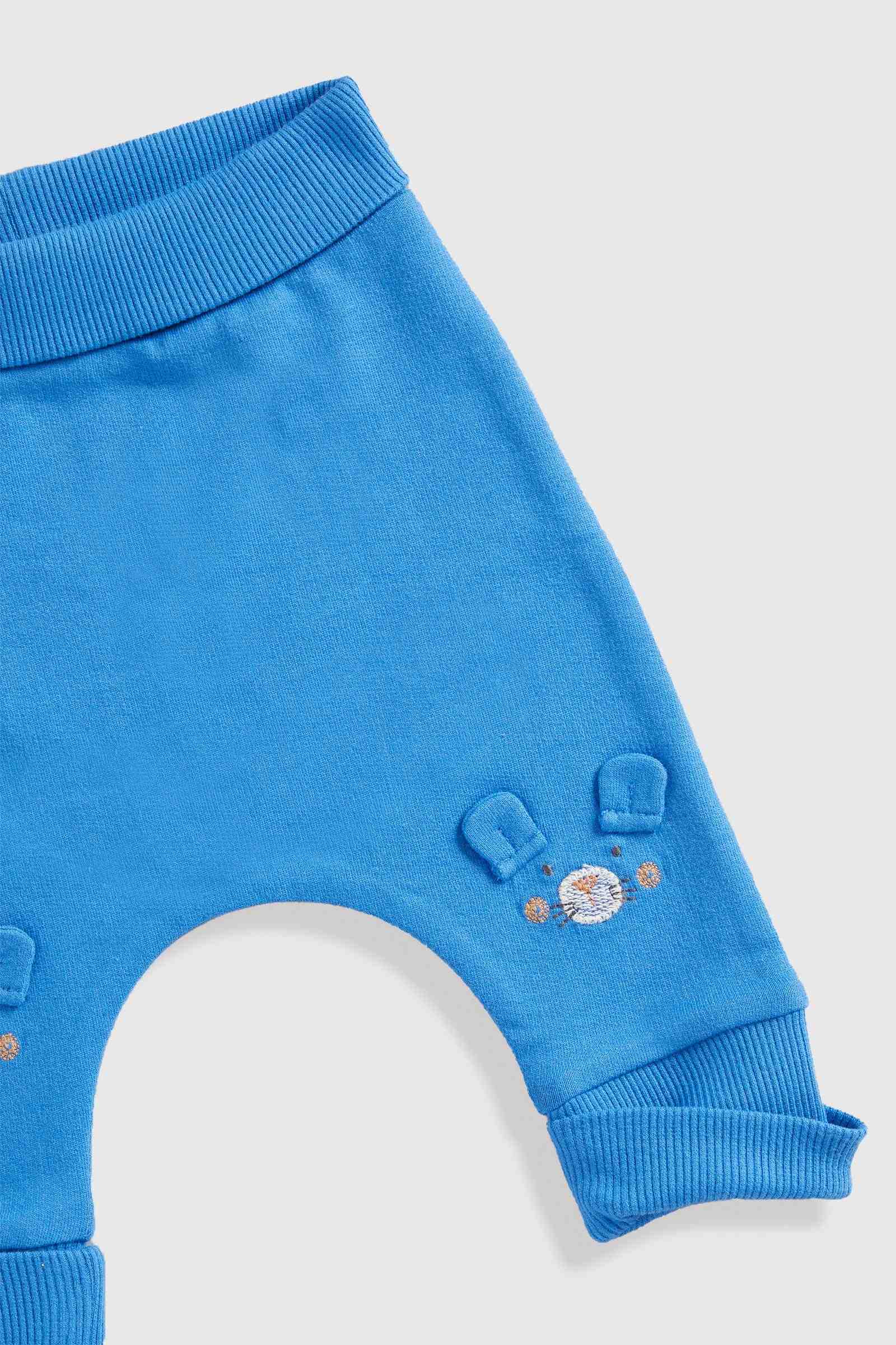 Mothercare Boys Ribbed Turn - Up Cuffs Joggers - Pack of 2 - Blue