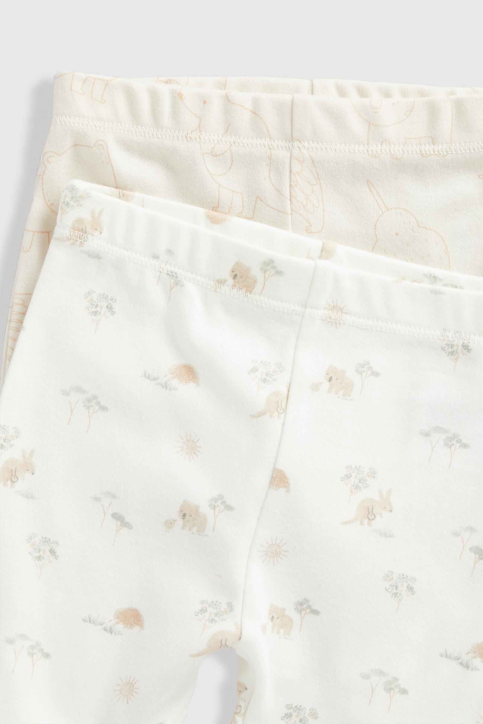 Mothercare Unisex Printed Leggings - Pack of 2 - White