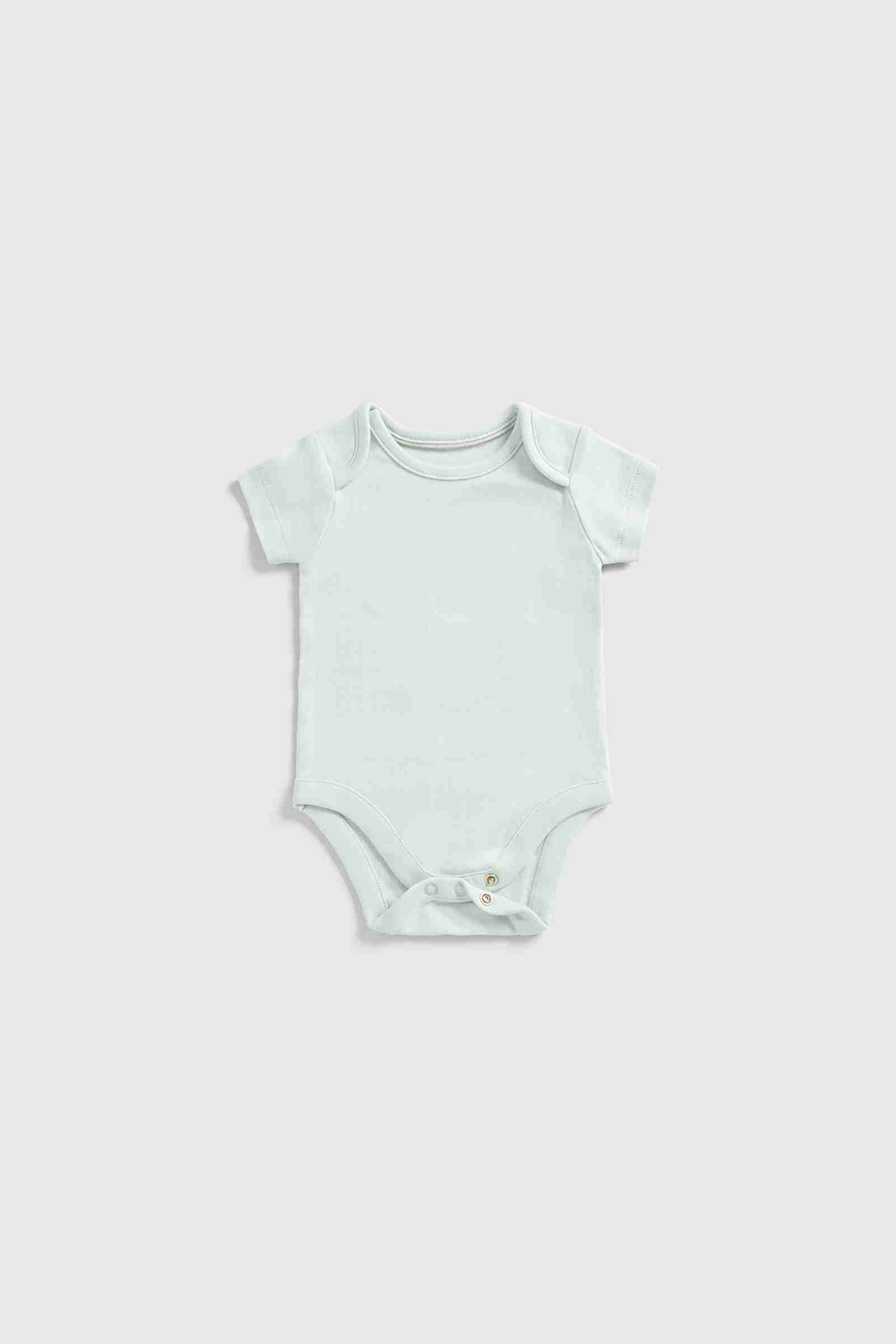 Mothercare Unisex Half Sleeves Dungaree Bodysuit Set - Cream