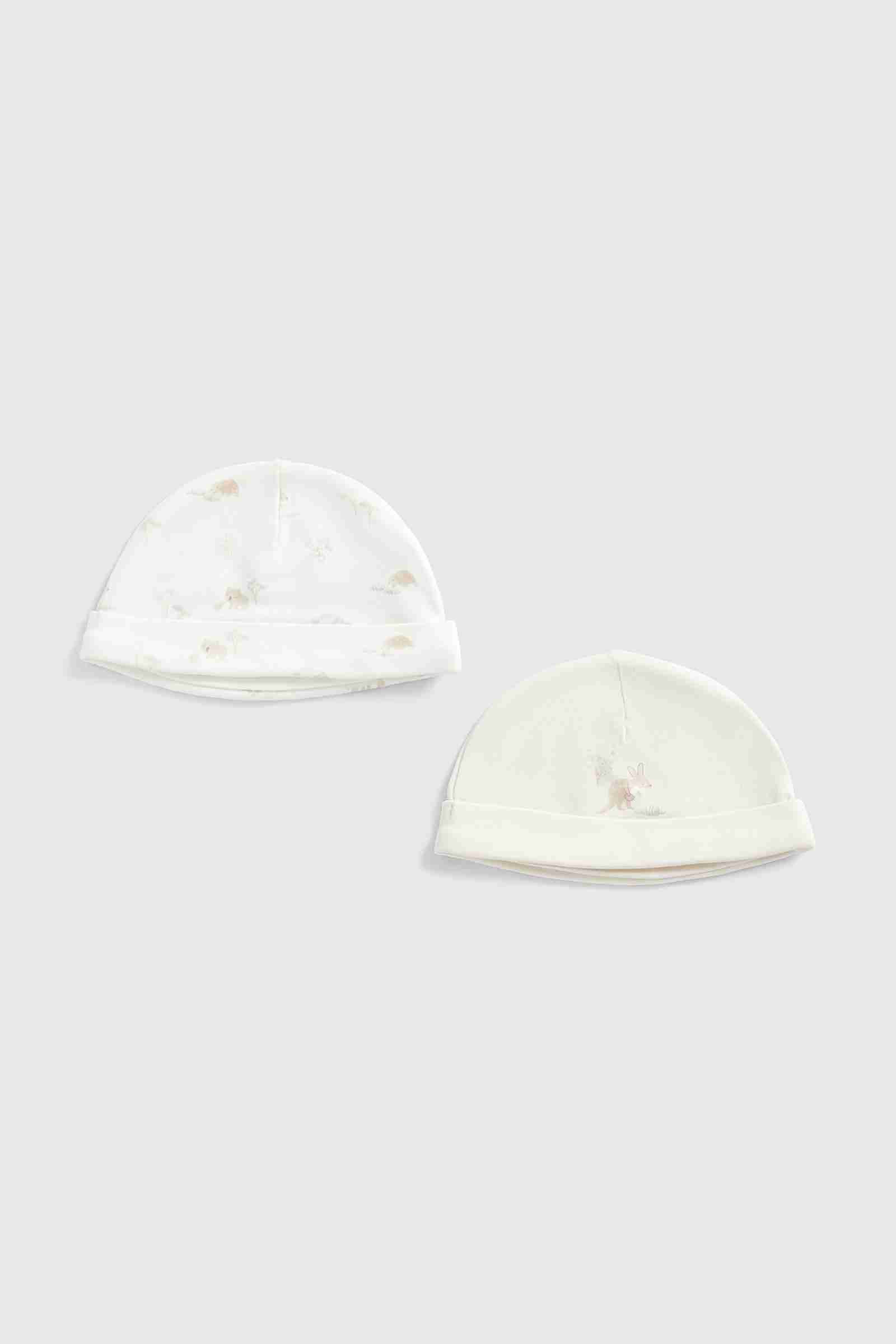 My Unisex My First Kangaroo and Friends Baby Hats - Pack of 2 - White