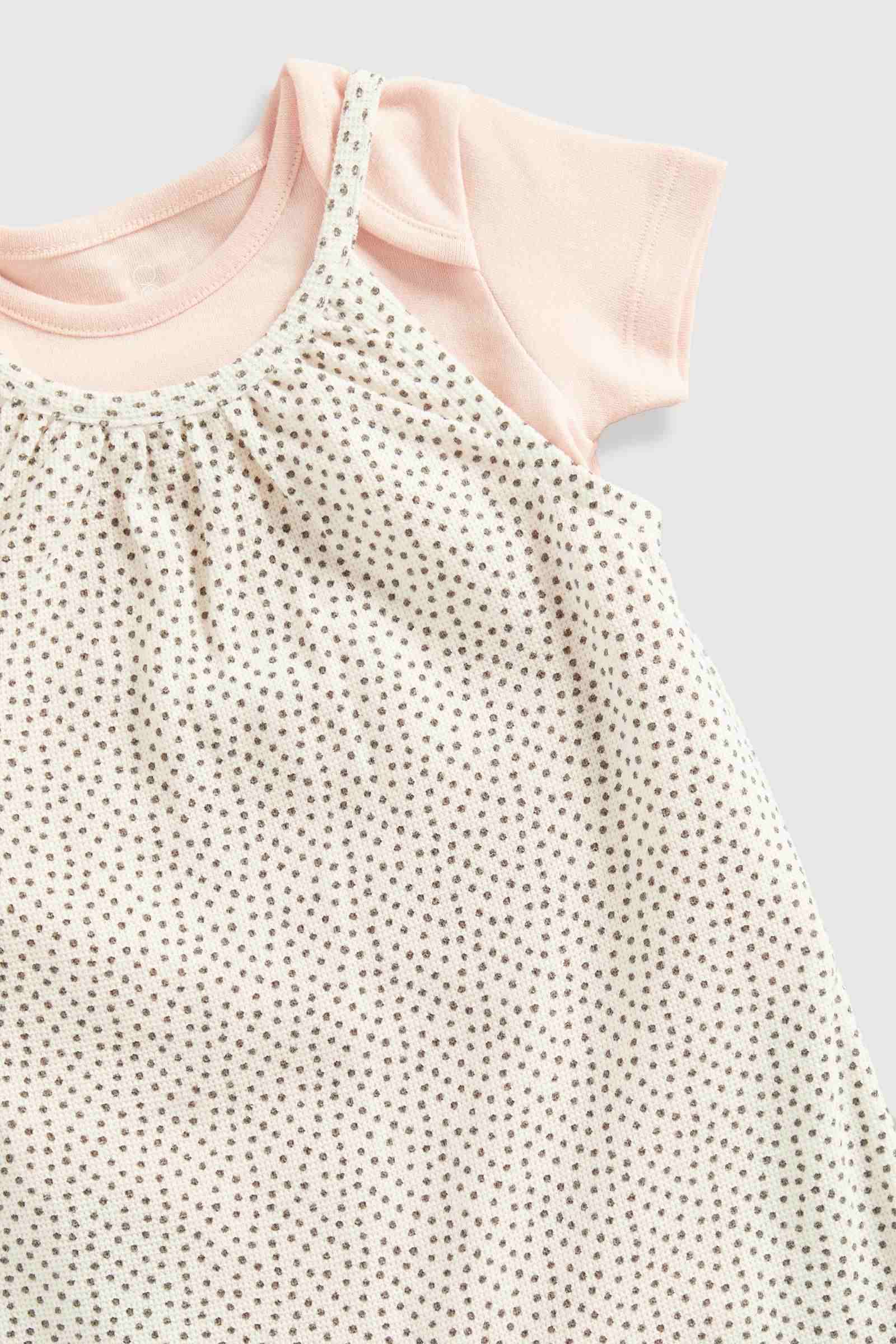 Mothercare Girls 100% Cotton Half Sleeves Dungaree- Pink