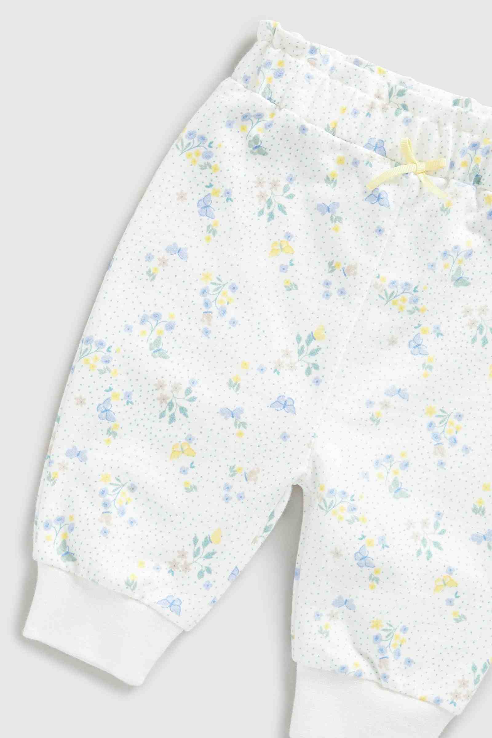 Mothercare Girls Ribbed Cuffs Joggers - Pack of 2 - Blue