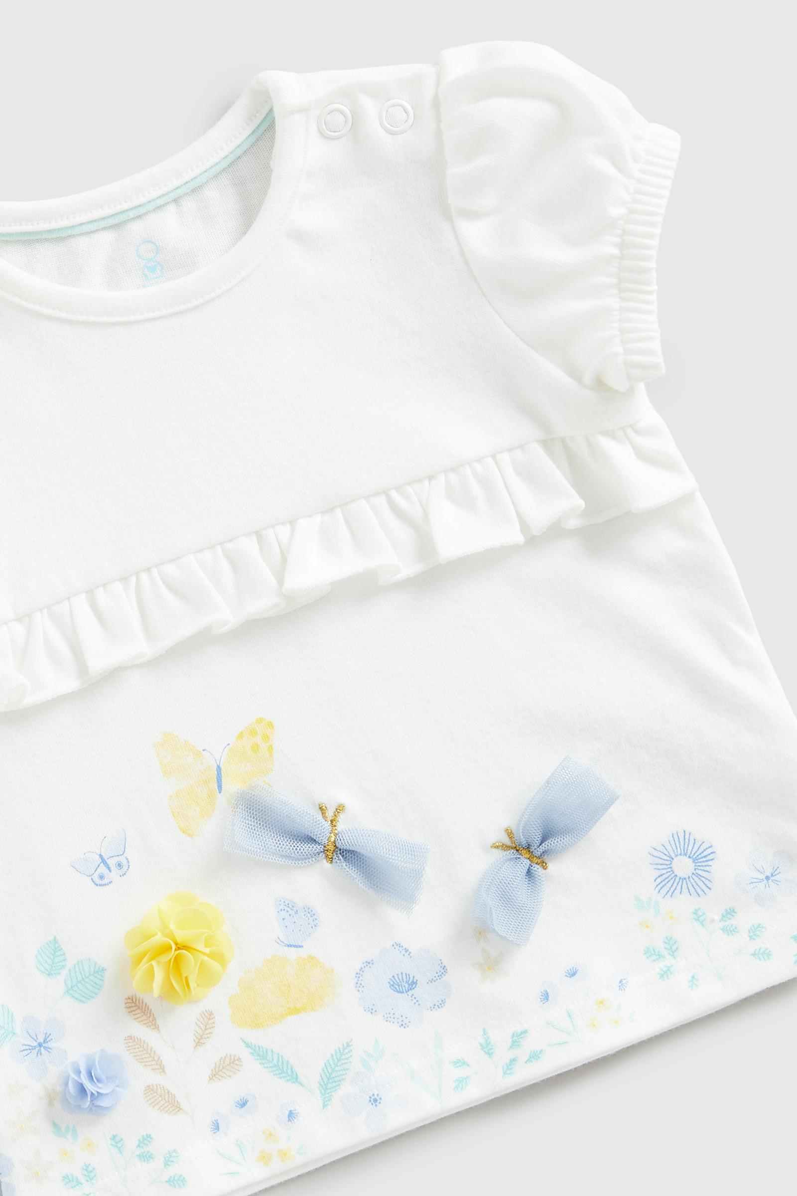 Mothercare Girls 100% Cotton Short Sleeves T-Shirts - Pack of 2 - Blue