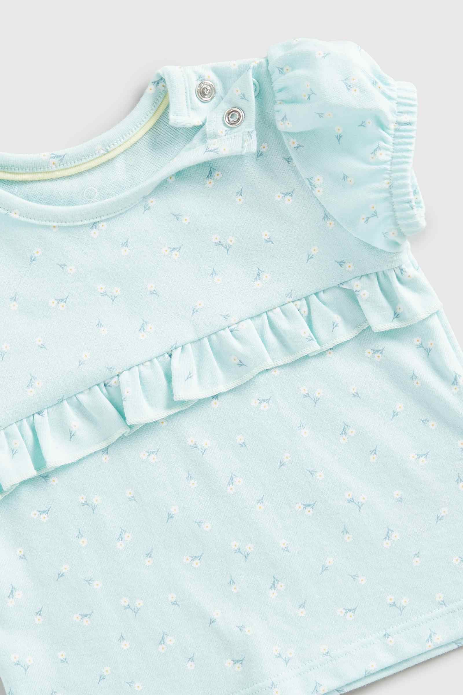 Mothercare Girls 100% Cotton Short Sleeves T-Shirts - Pack of 2 - Blue