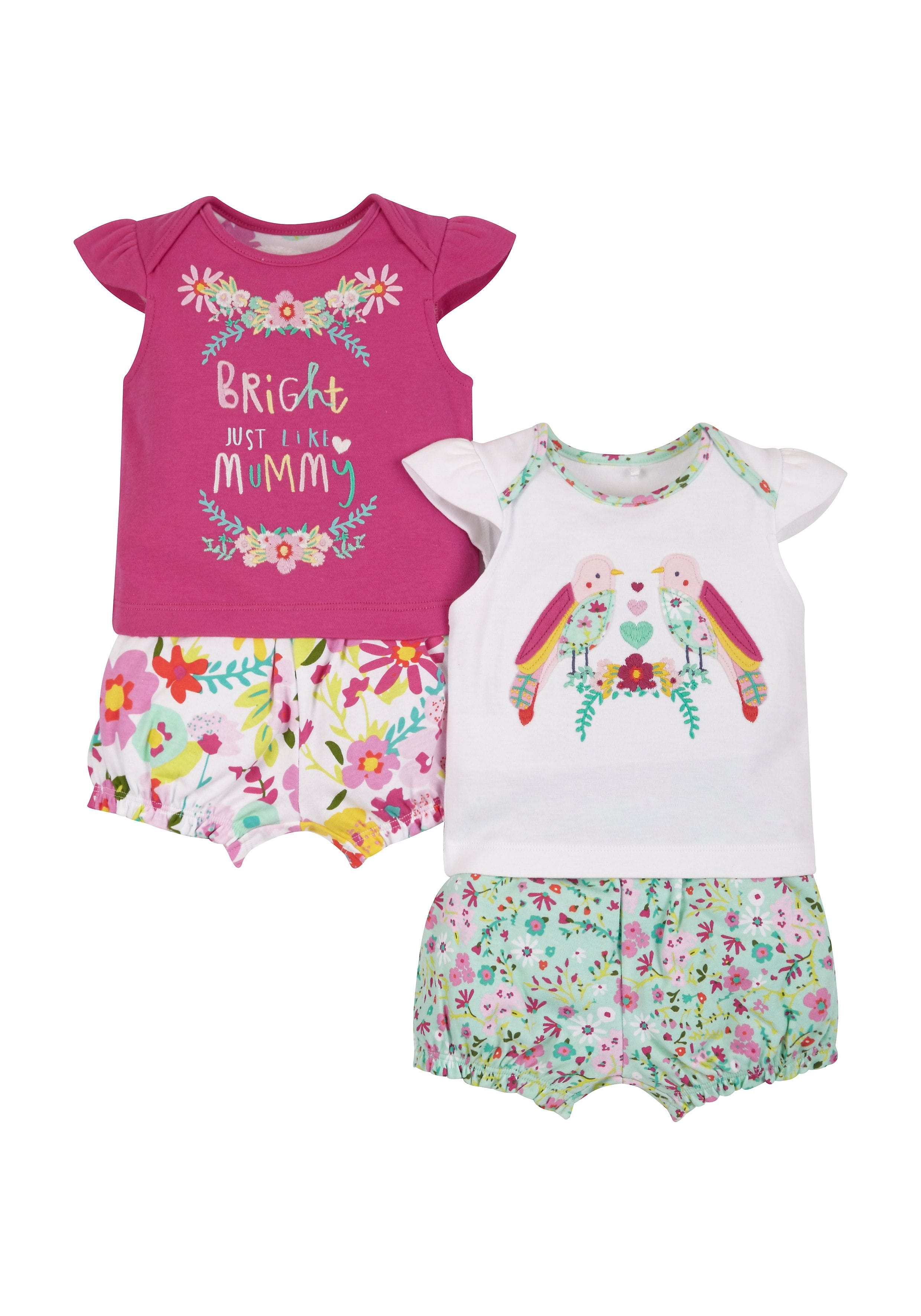 Mothercare | Multicolor Girls Tropical Shortie Pyjamas - Pack Of 2 0