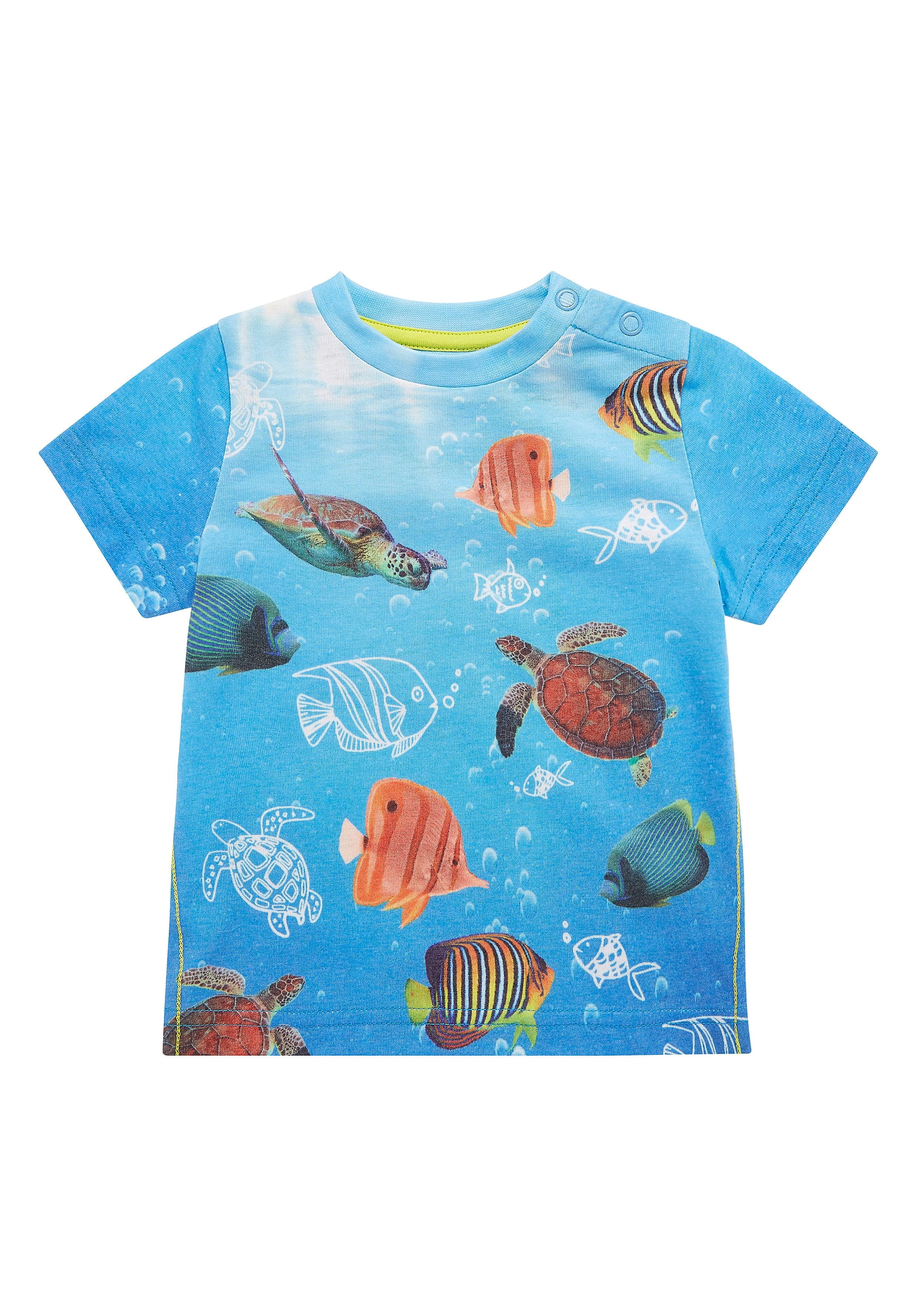Mothercare | Boys Half Sleeves Ocean Print T-Shirt - Blue 0