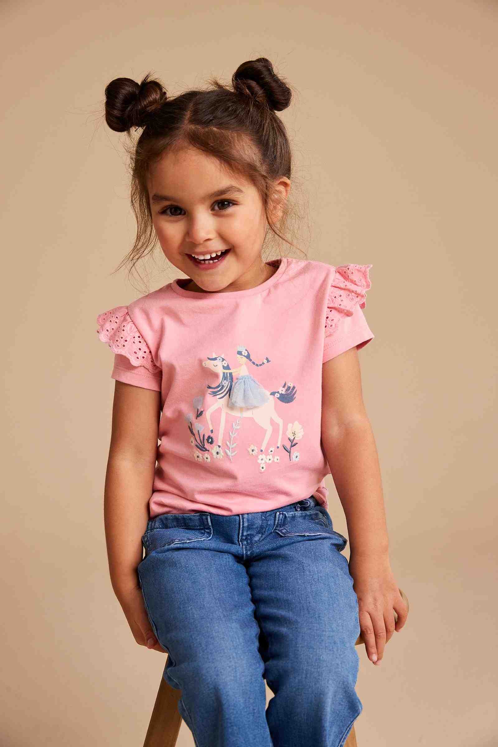 Mothercare Girls Half Sleeves T-Shirt - Pink