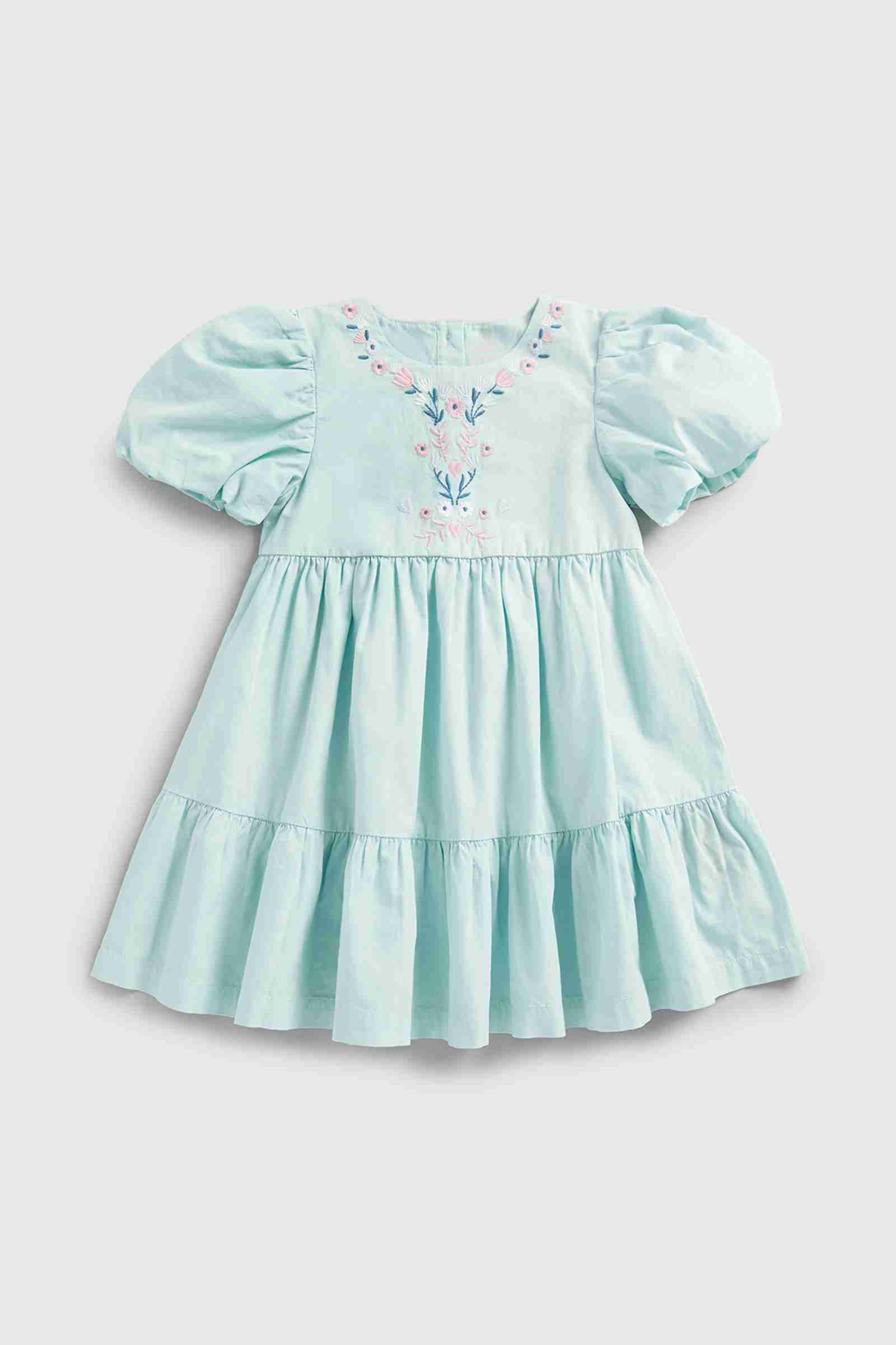 Mothercare Girls Half Sleeves Dress - Blue