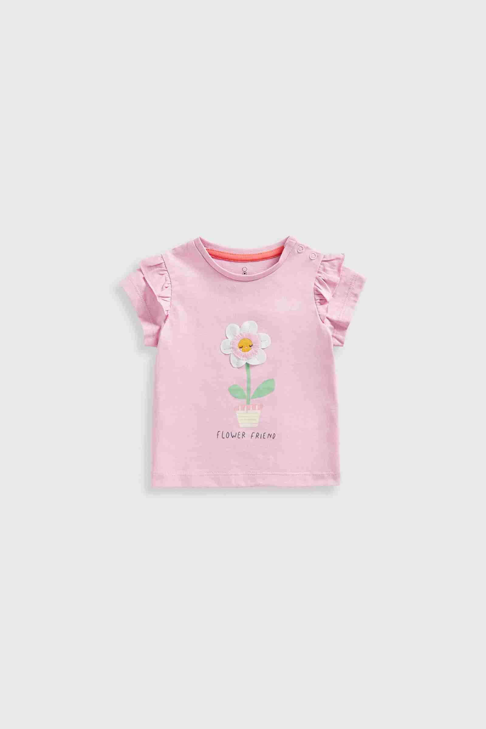 Mothercare Girls Half Sleeves T-Shirt - Pink