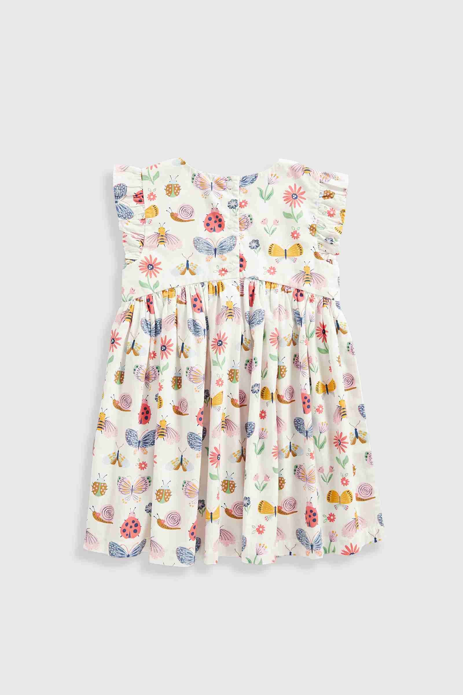 Mothercare Girls Half Sleeves Dress and Knicker - White