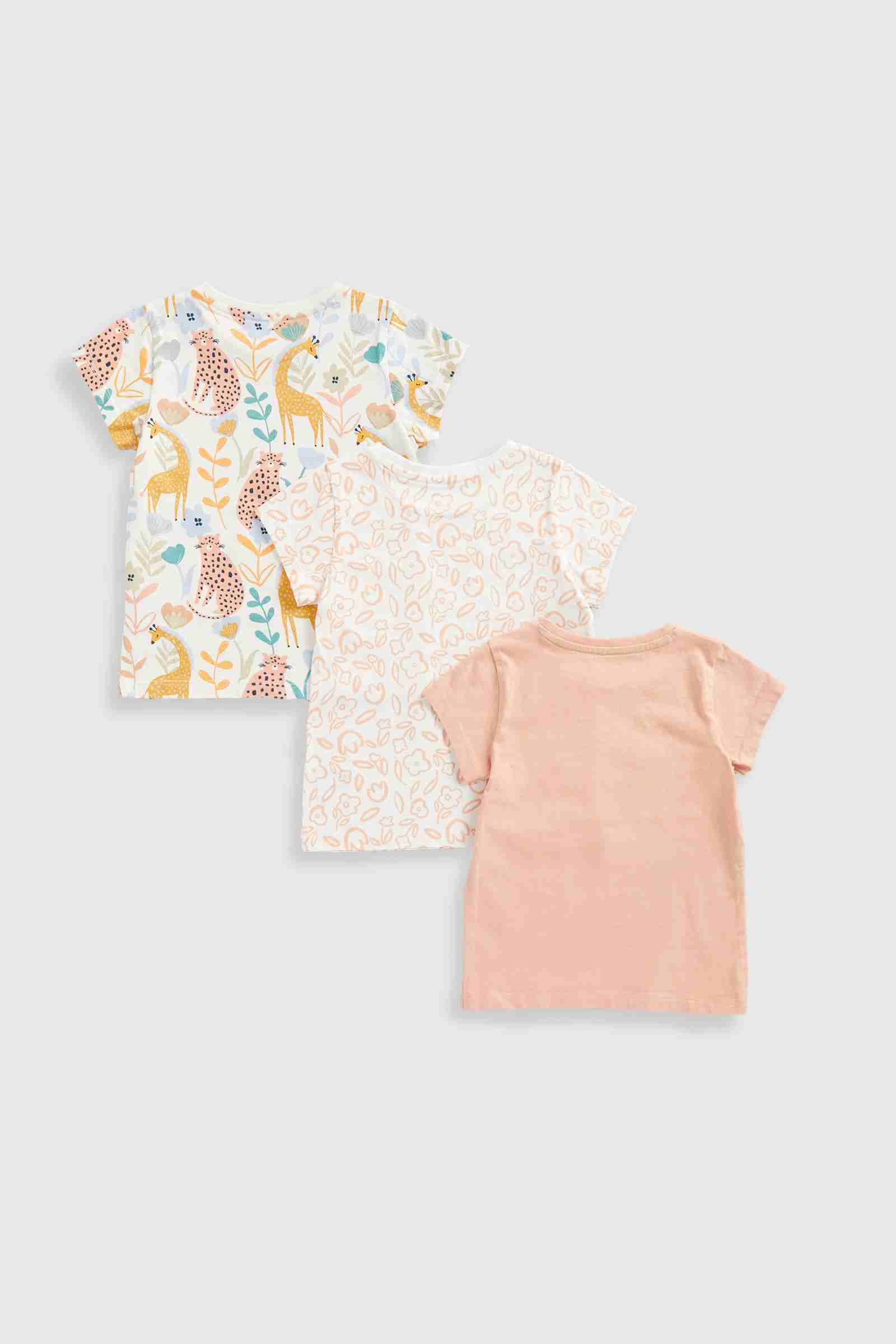 Mothercare Girls Half Sleeves T-Shirt - Pack of 3 - Pink