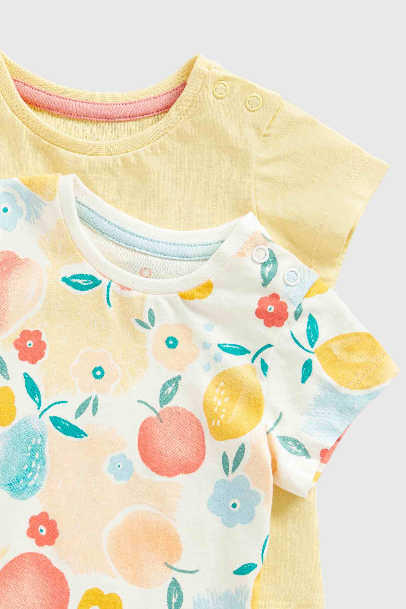 Mothercare Girls Half Sleeves T-Shirt - Pack of 3 - Cream