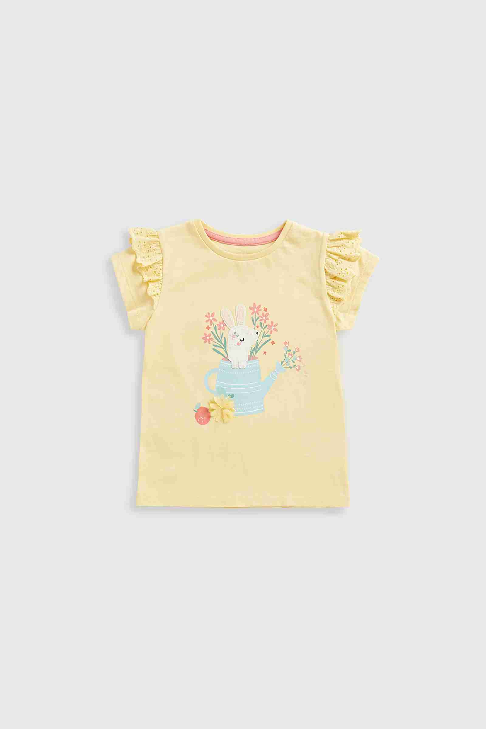 Mothercare Girls Half Sleeves T-Shirt - Yellow
