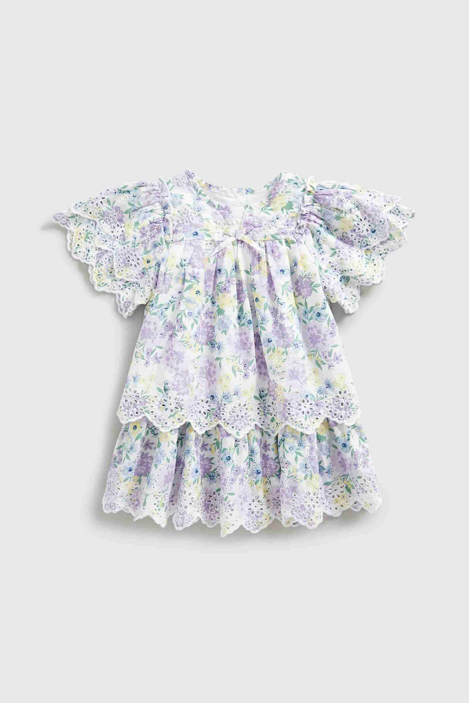 Mothercare Girls Half Sleeves Partywear - White