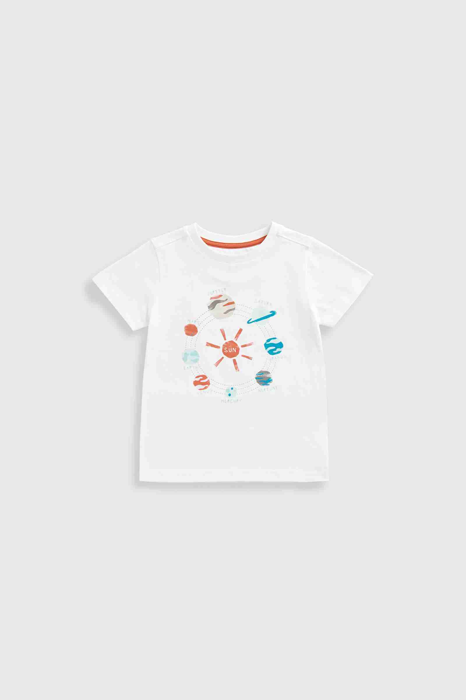 Mothercare Boys 100% Cotton Half Sleeves T-Shirt - White