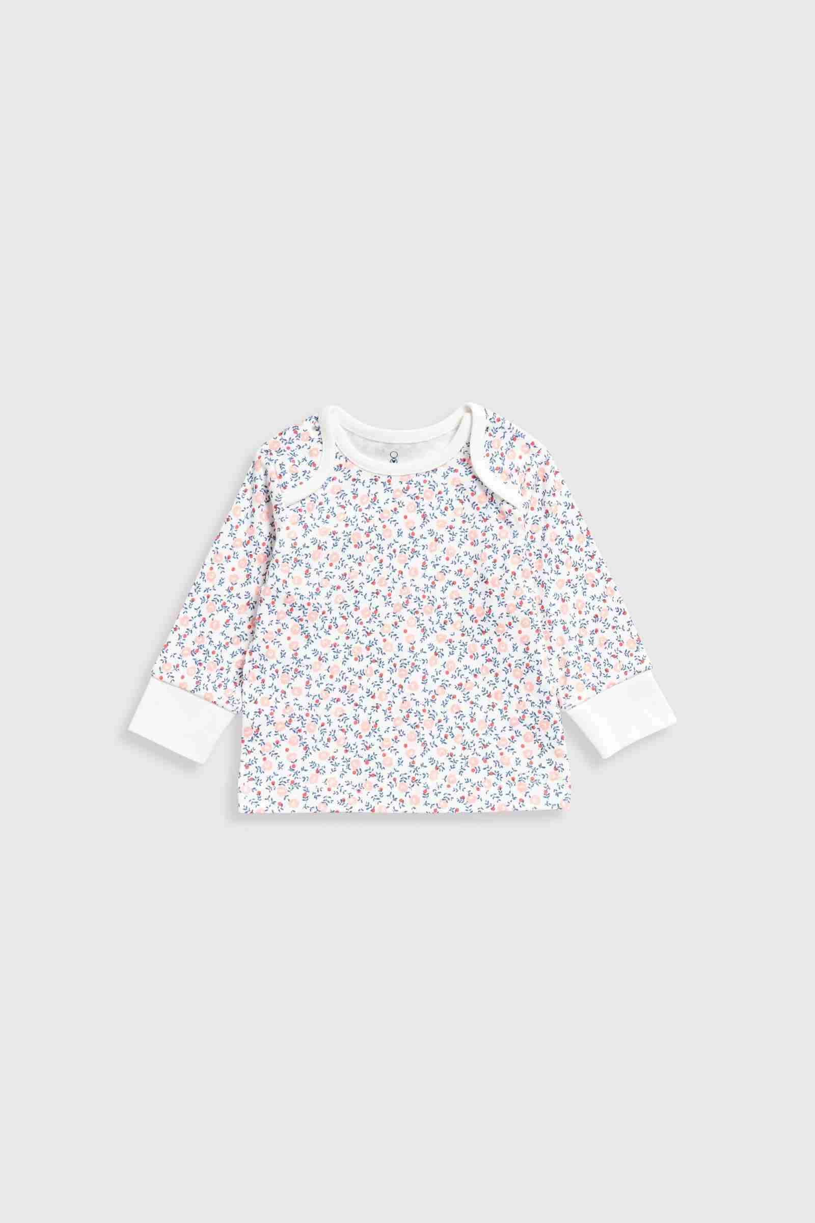 Mothercare Essentials Girls Ditsy Long Sleeves 4 - Piece Pyjama Set - Pink