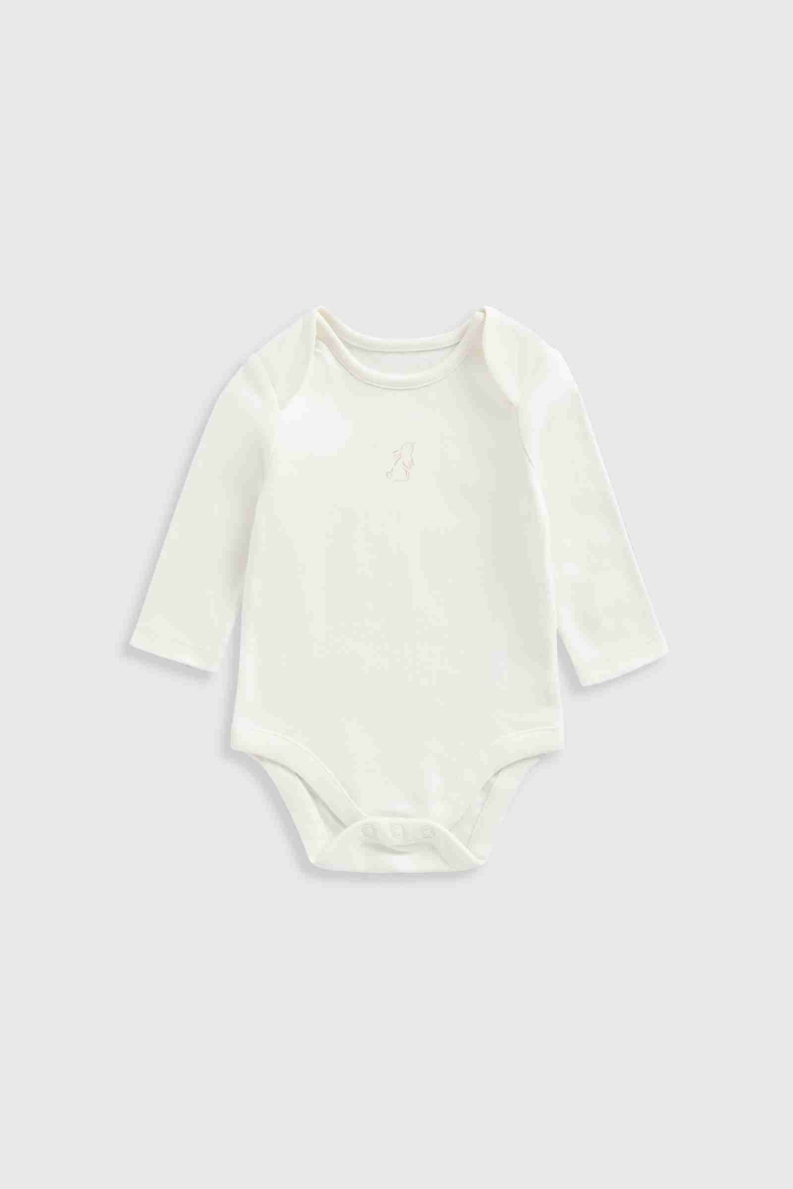 Mothercare Essentials Girls My First Long Sleeves Bodysuits - Pack of 5 - Pink