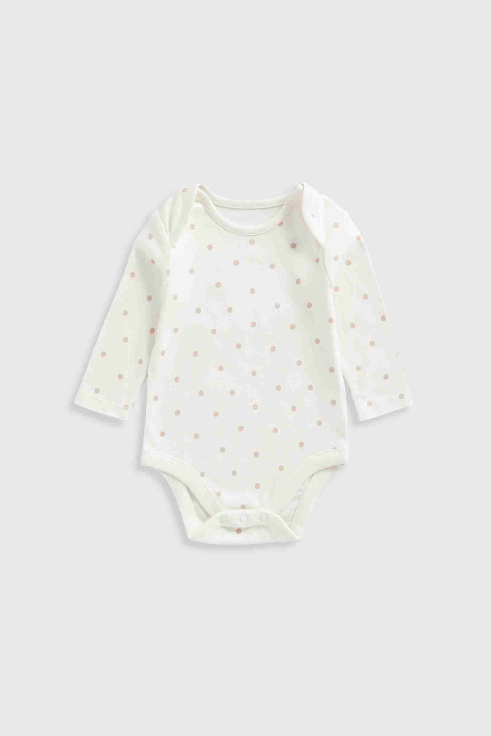 Mothercare Essentials Girls My First Long Sleeves Bodysuits - Pack of 5 - Pink