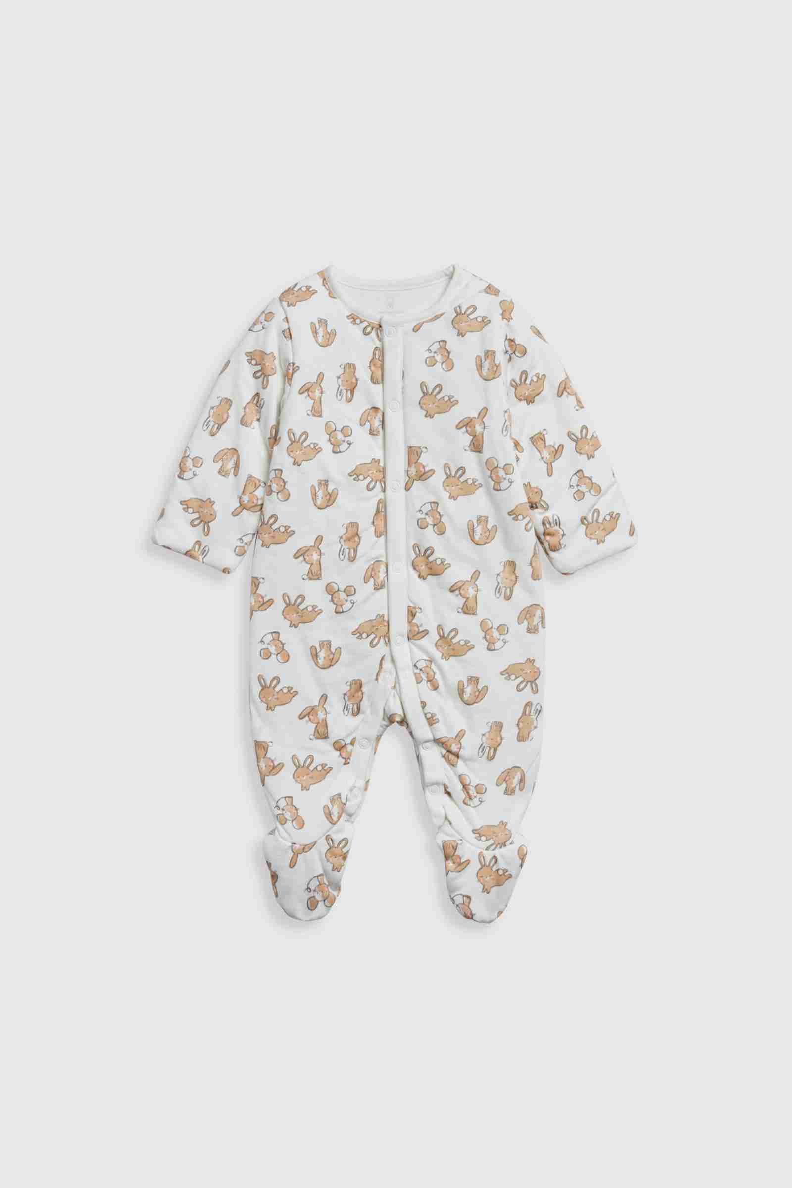 Mothercare Essentials Girls Bunny Long Sleeves Walk in Sleeper 2.5 Tog - White