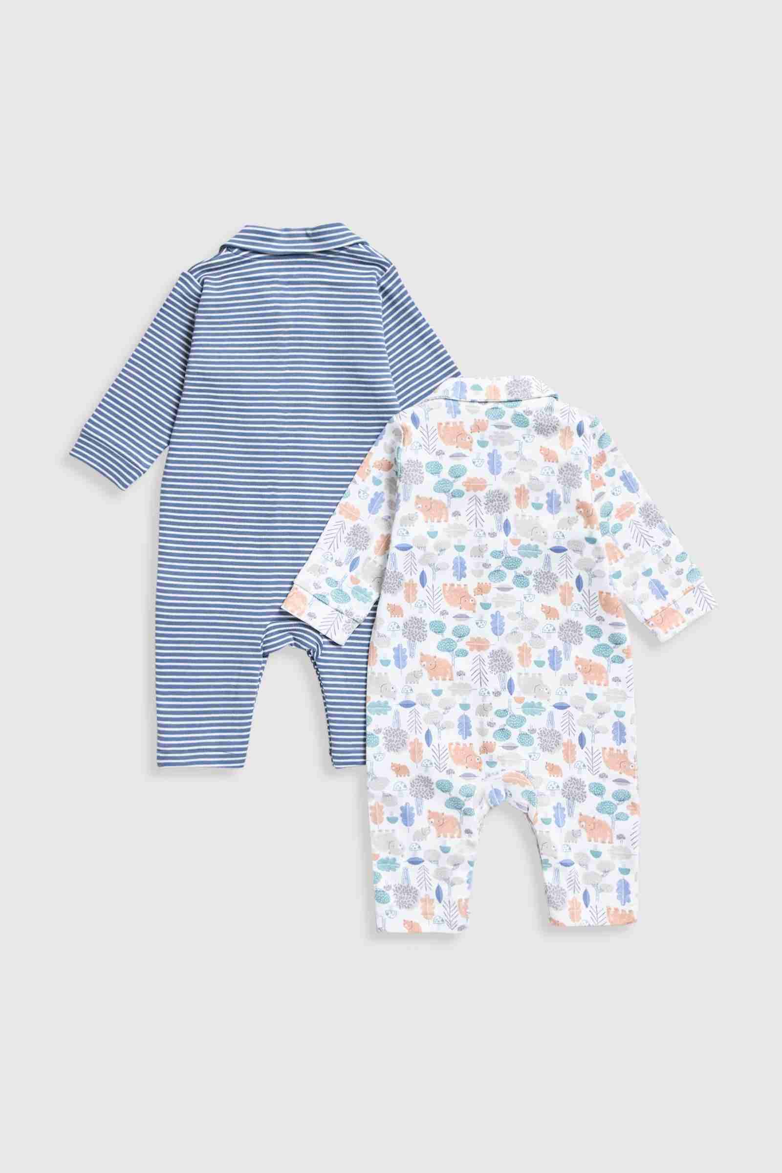 Mothercare Essentials Boys Bear 100% Cotton Long Sleeves 4 - Piece Pyjama Set - White
