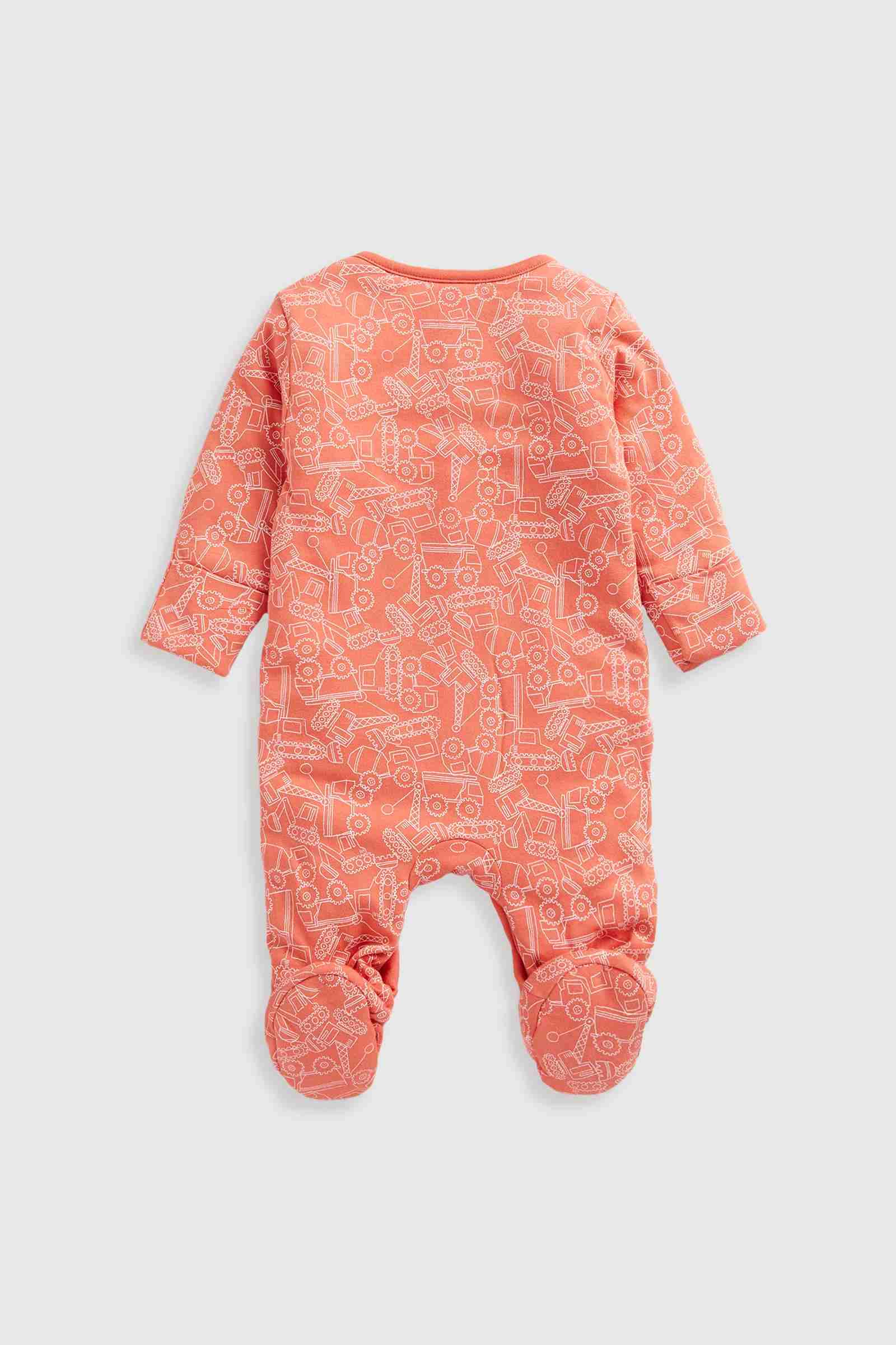 Mothercare Essentials Boys Vehicles Long Sleeves Walk in Sleeper 2.5 Tog - Orange