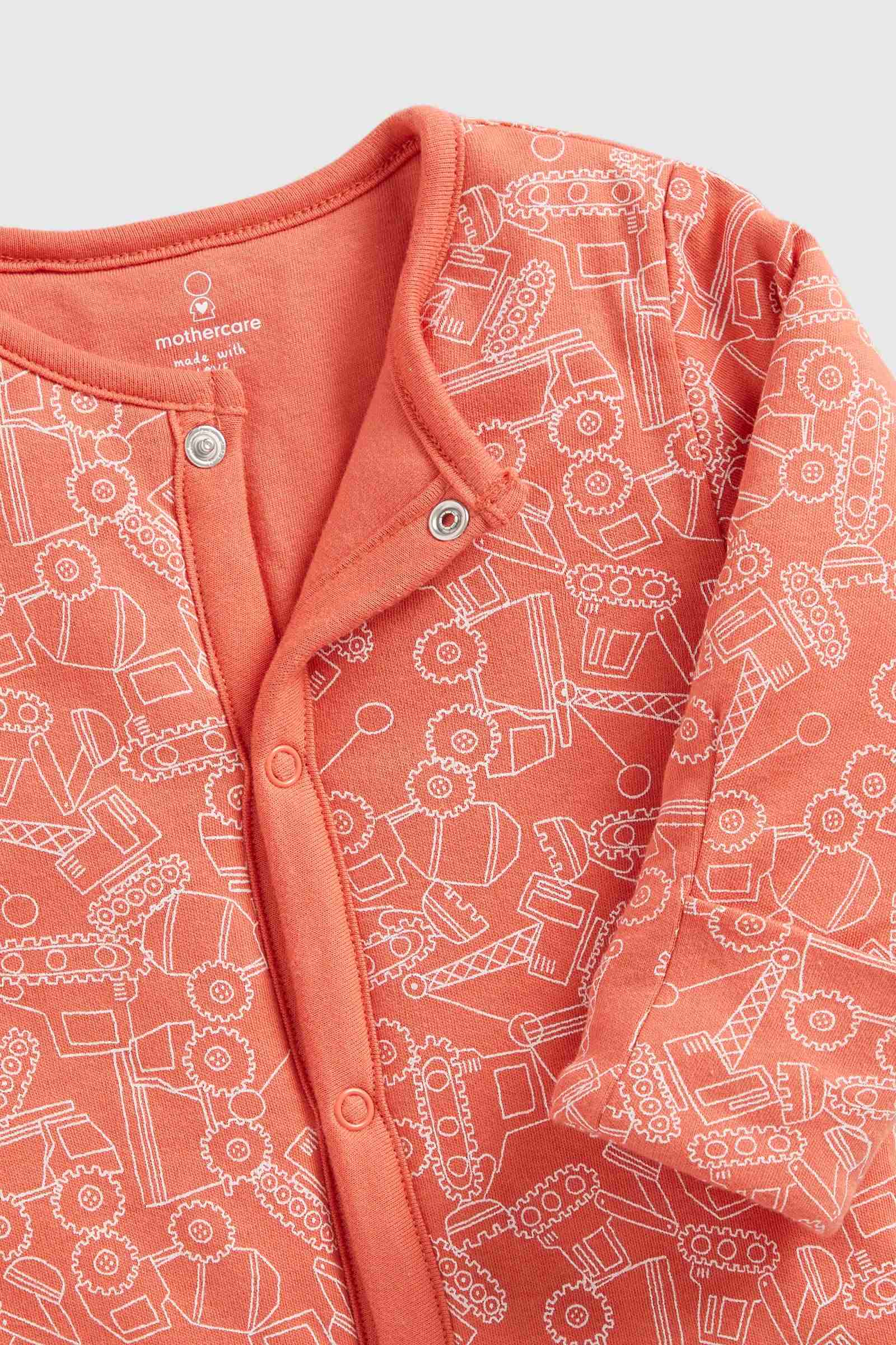 Mothercare Essentials Boys Vehicles Long Sleeves Walk in Sleeper 2.5 Tog - Orange