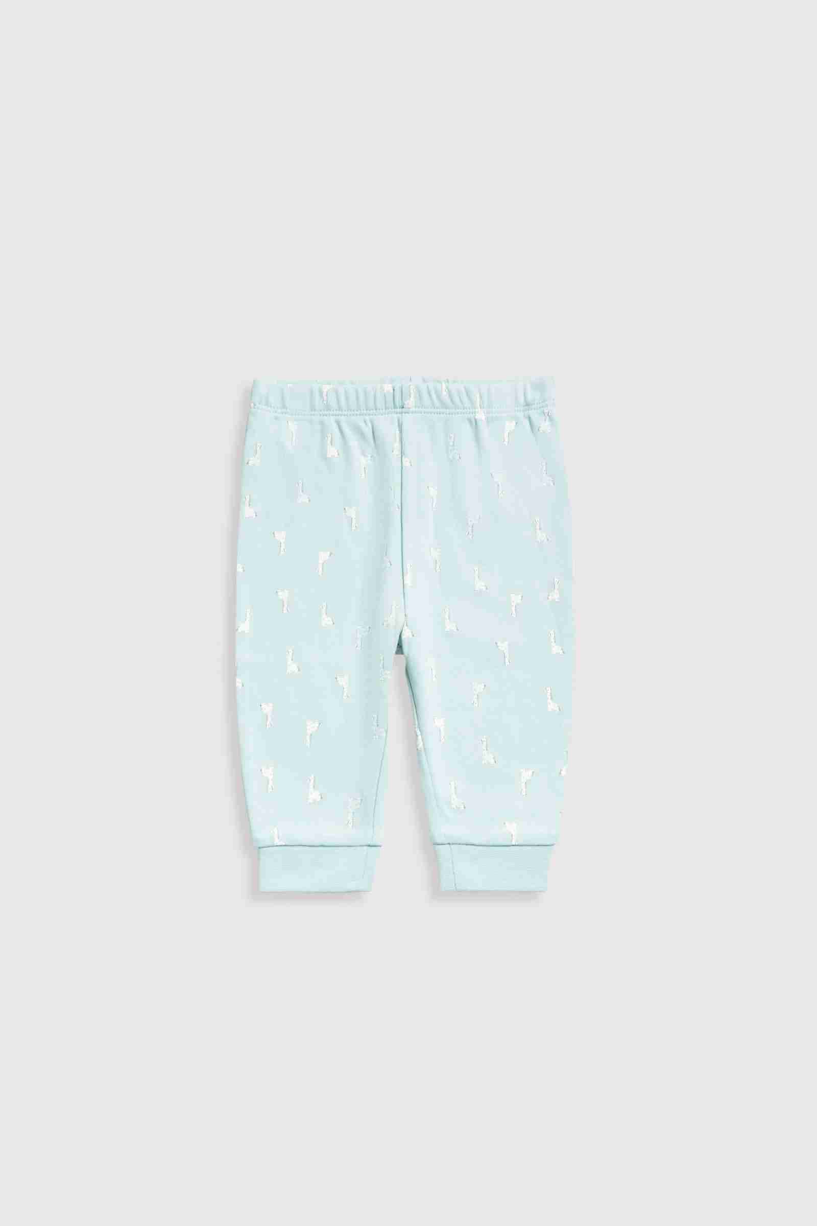 Mothercare Essentials Unisex Giraffe 100% Cotton Long Sleeves 4 - Piece Pyjama Set - Blue