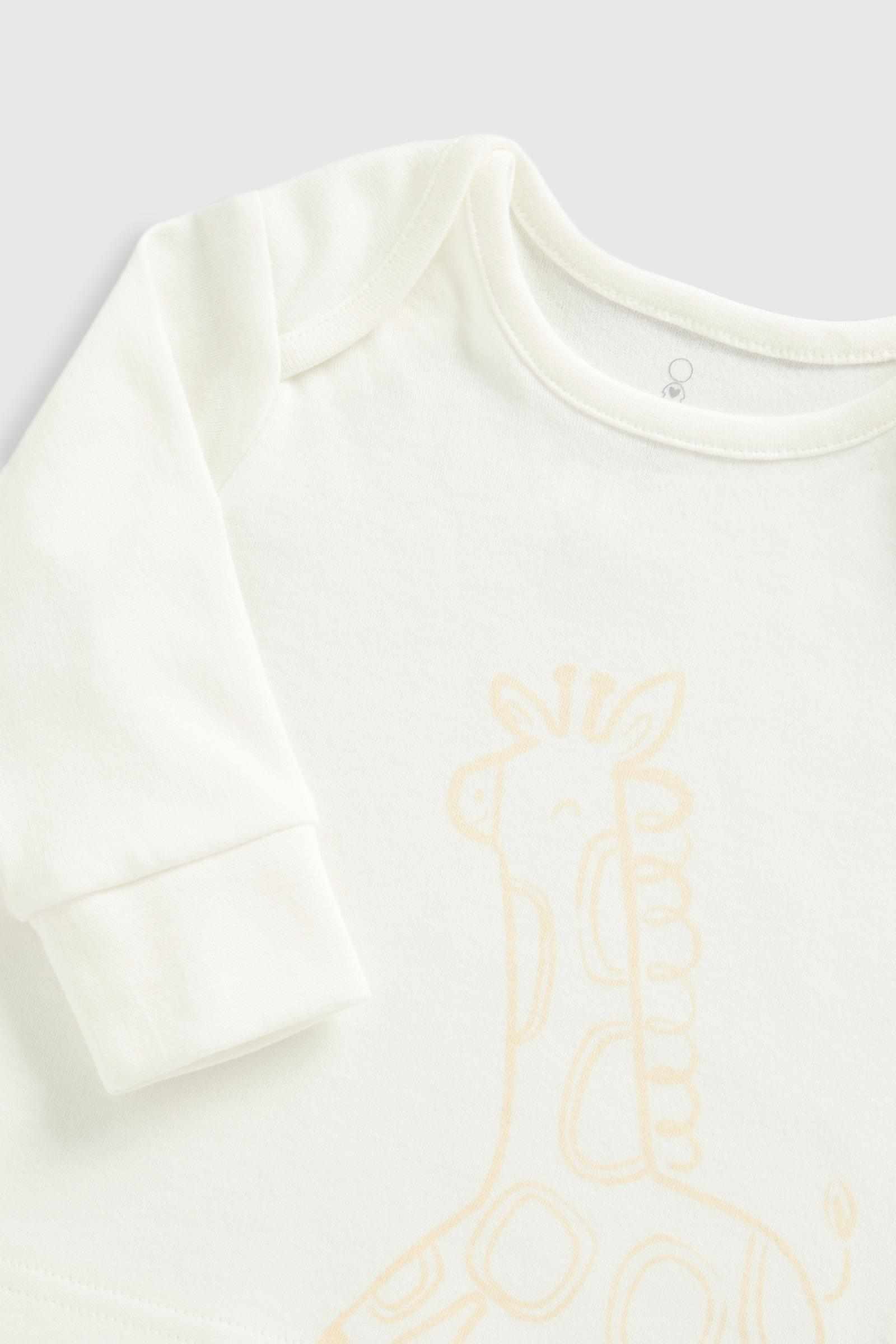 Mothercare Essentials Unisex Safari Animals 100% Cotton Long - Sleeves Baby Pyjama Set - Pack of 2 - White