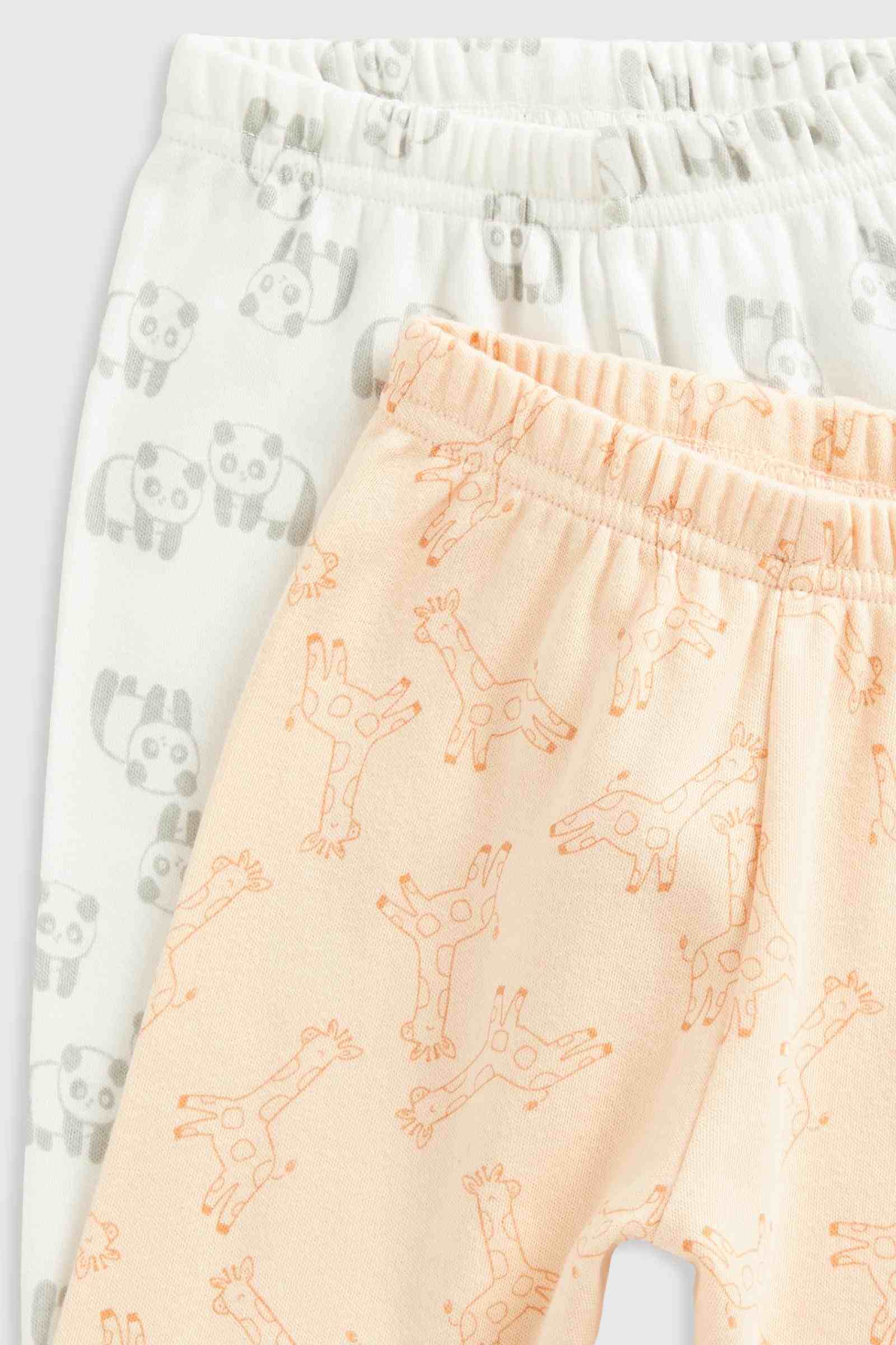 Mothercare Essentials Unisex Safari Animals 100% Cotton Long - Sleeves Baby Pyjama Set - Pack of 2 - White