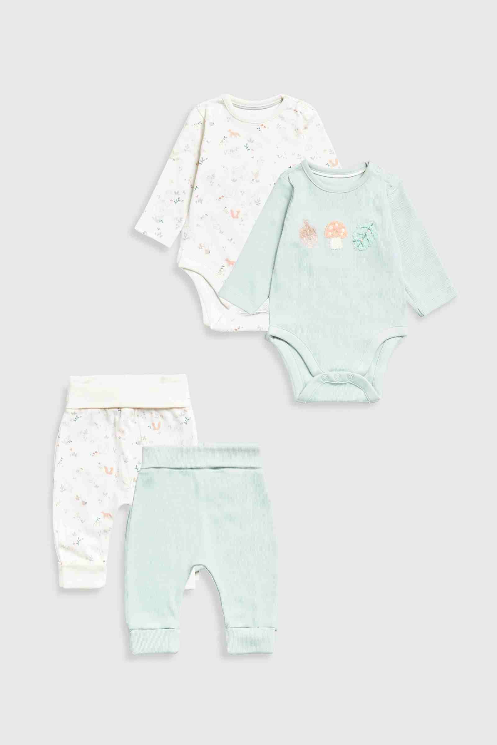 Mothercare Unisex My First Contemporary Woodland 100% Cotton 4 - Piece Gift Set - Green