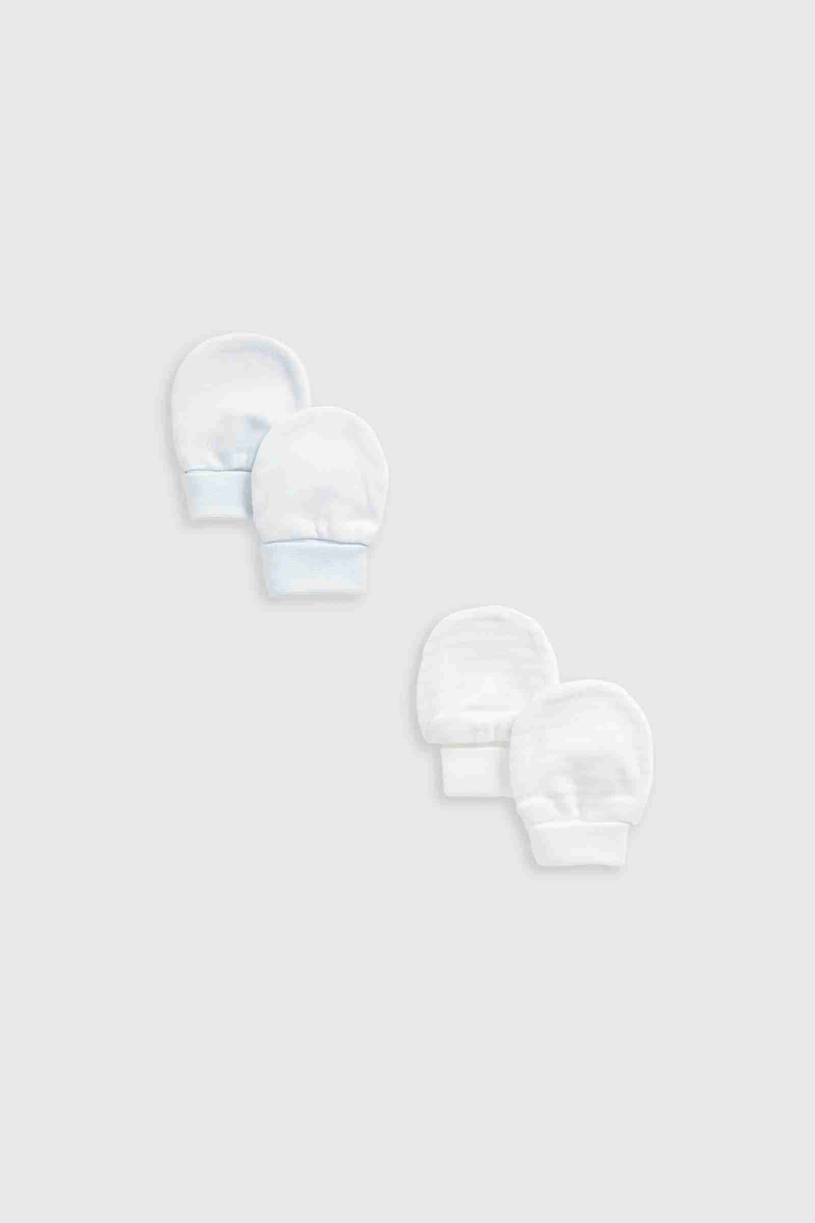 Mothercare Boys My First Classic Forest Friends 100% Cotton Mitts - Pack of 2 - Blue