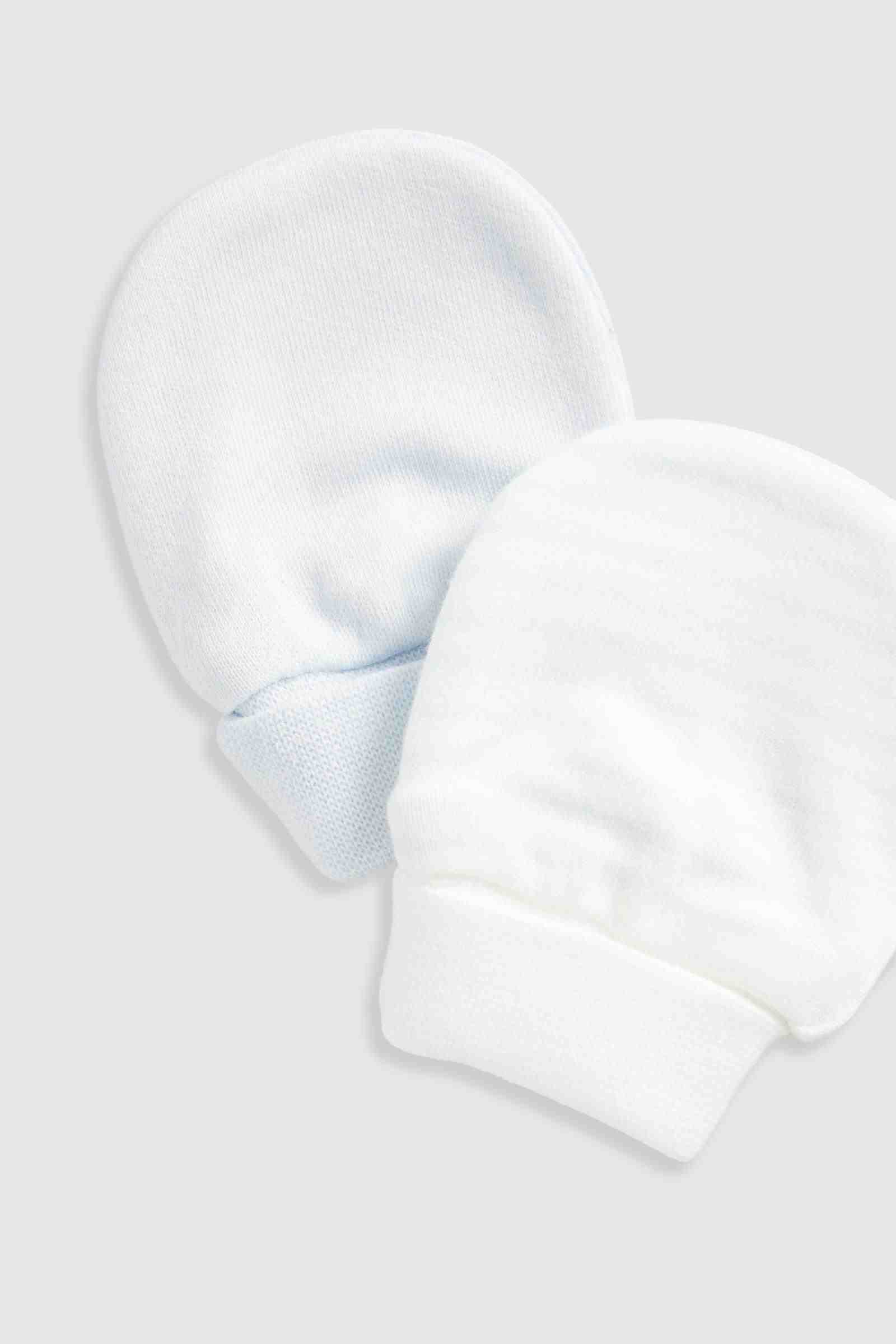 Mothercare Boys My First Classic Forest Friends 100% Cotton Mitts - Pack of 2 - Blue