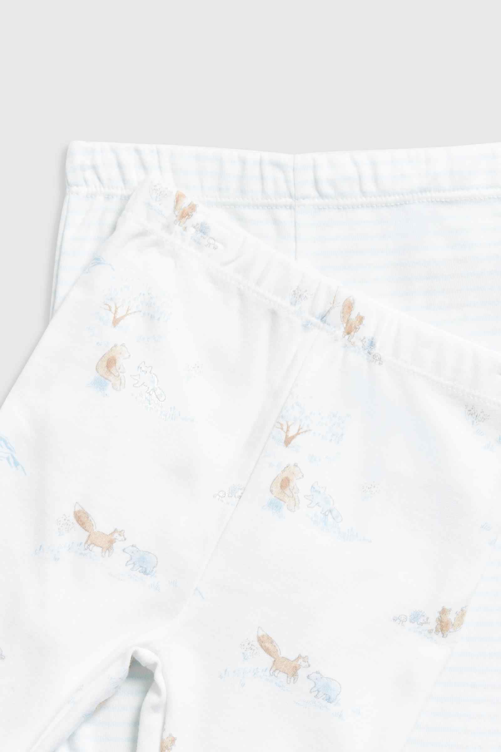 Mothercare Boys My First Classic Forest Friends 100% Cotton Leggings - Pack of 2 - White