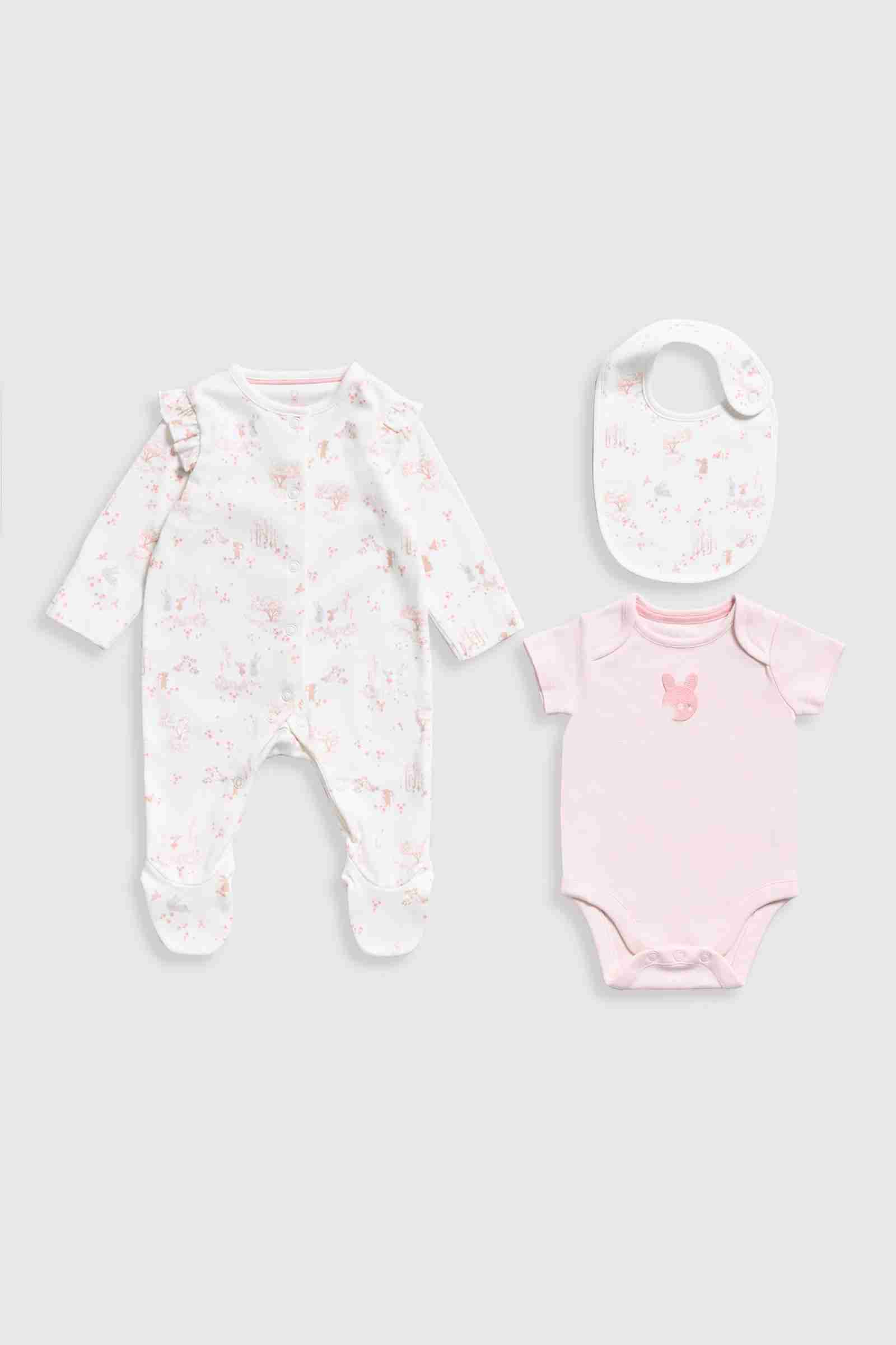 Mothercare Girls My First Classic Bunny 100% Cotton Gift Set - White
