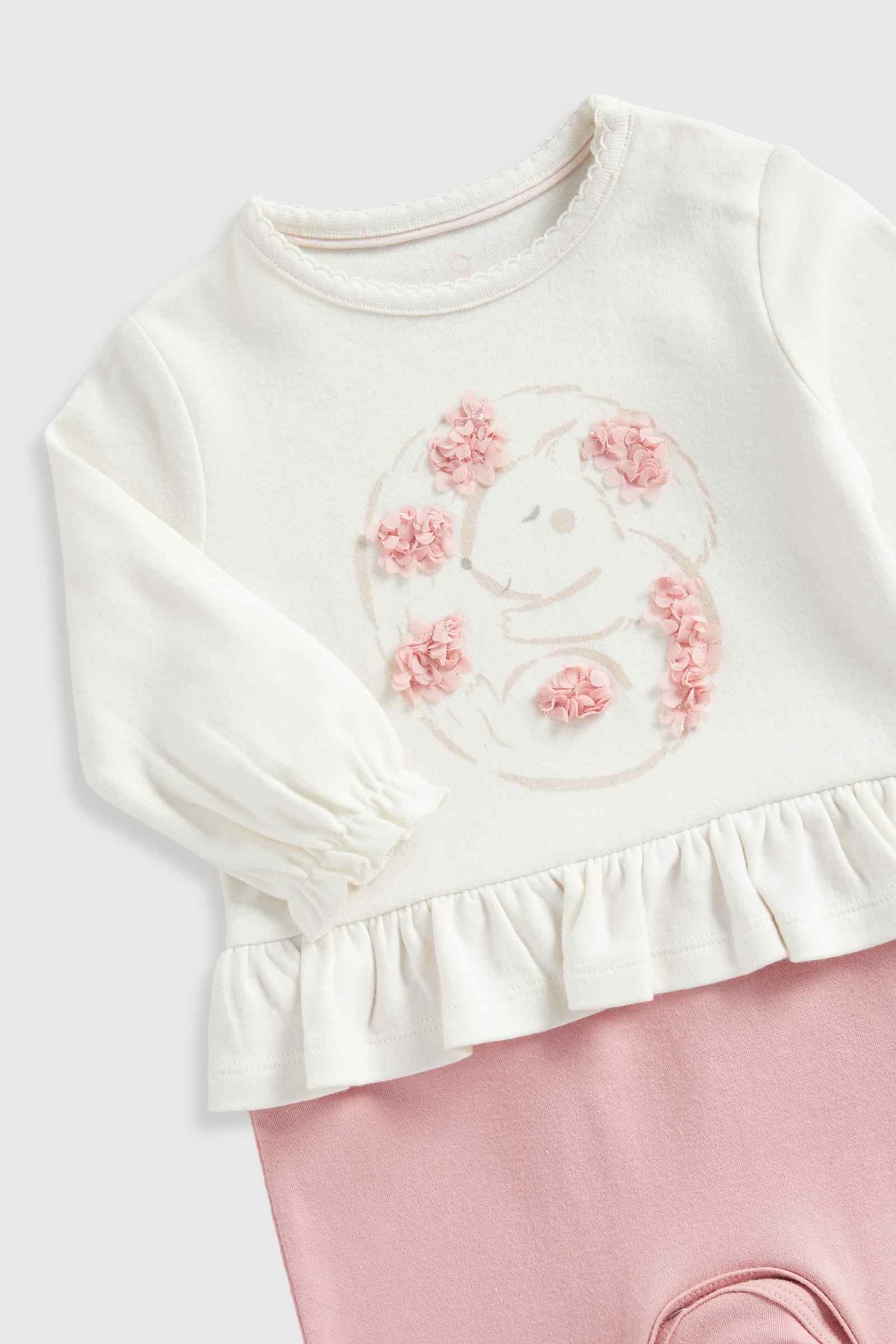 Mothercare Girls My First Woodland Long Sleeves Mock All - in - One - Light Pink