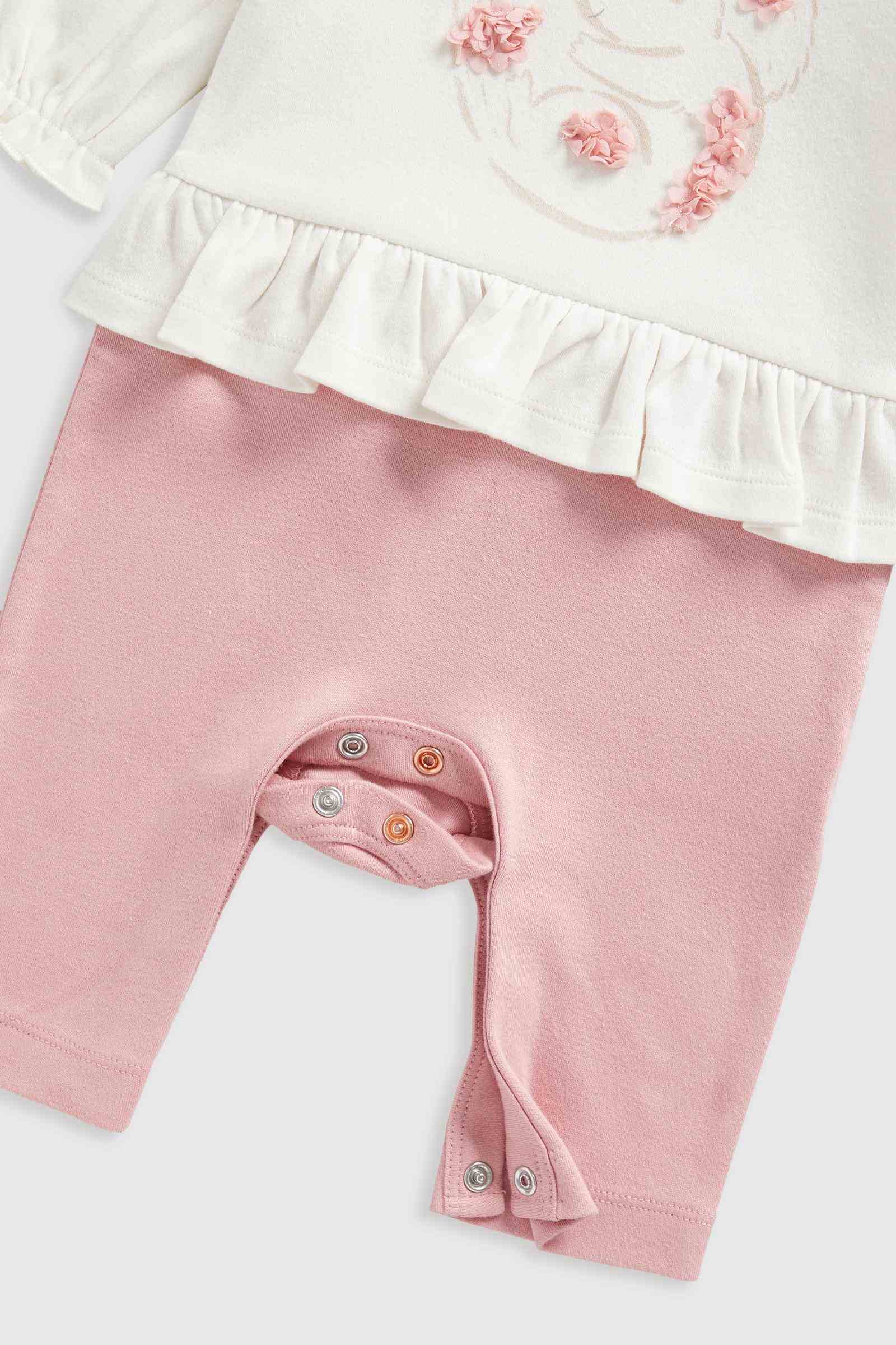 Mothercare Girls My First Woodland Long Sleeves Mock All - in - One - Light Pink