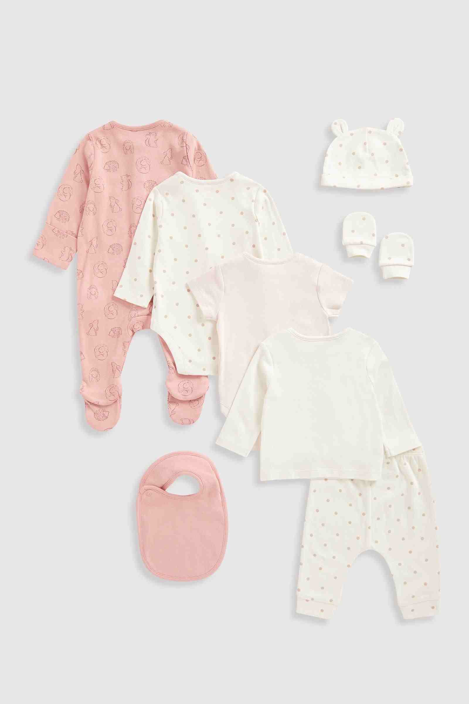 Mothercare Girls My First Contemporary 100% Cotton Gift Set - Pink