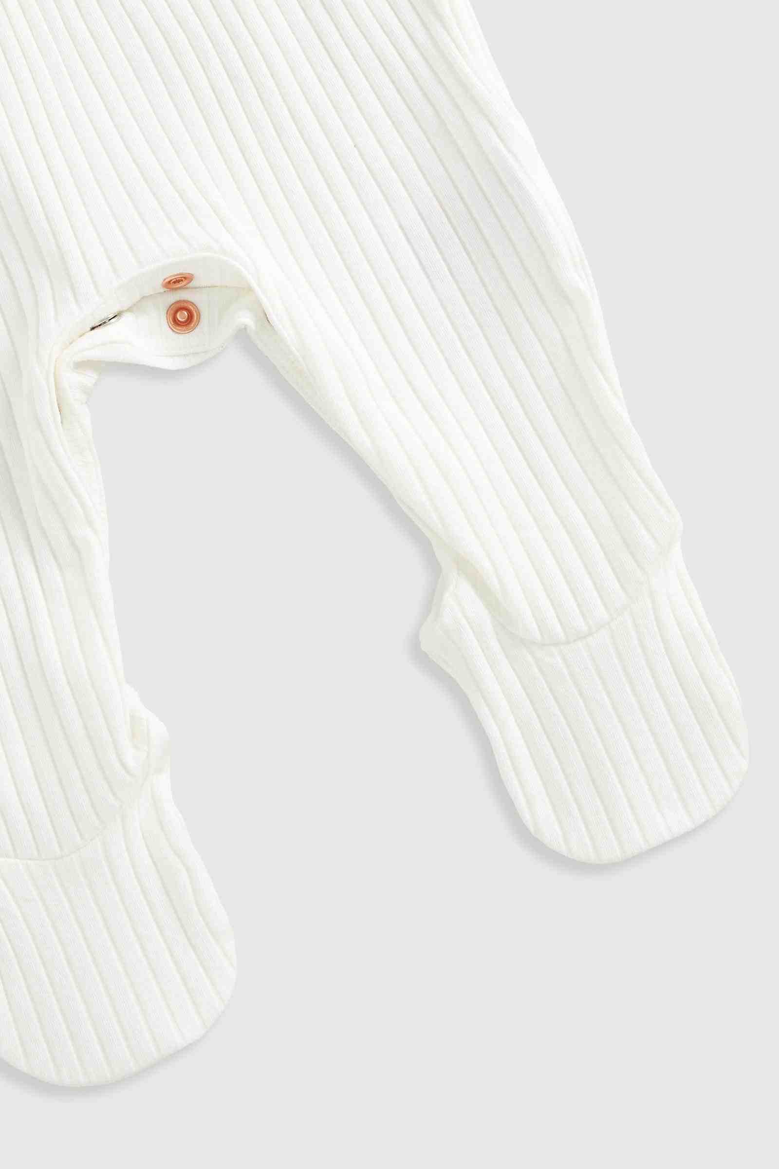 Mothercare Girls Pretty Bird Scallop All - in - One with Enclosed Feet - White
