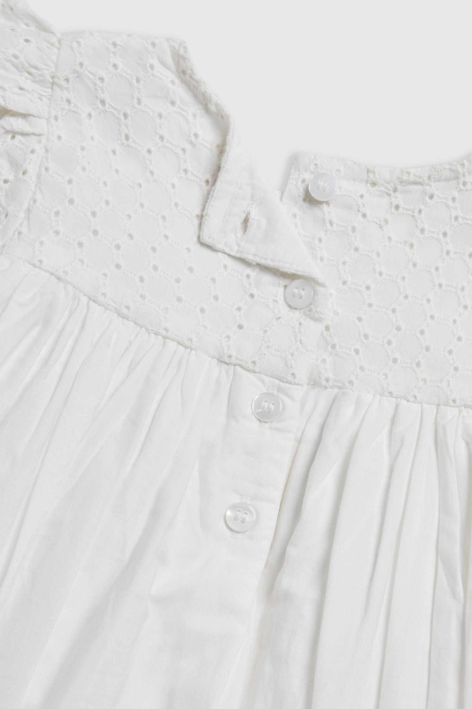 Mothercare Girls Pretty Bird 100% Cotton Occasion Dress and Knickers 2 - Piece Set - White