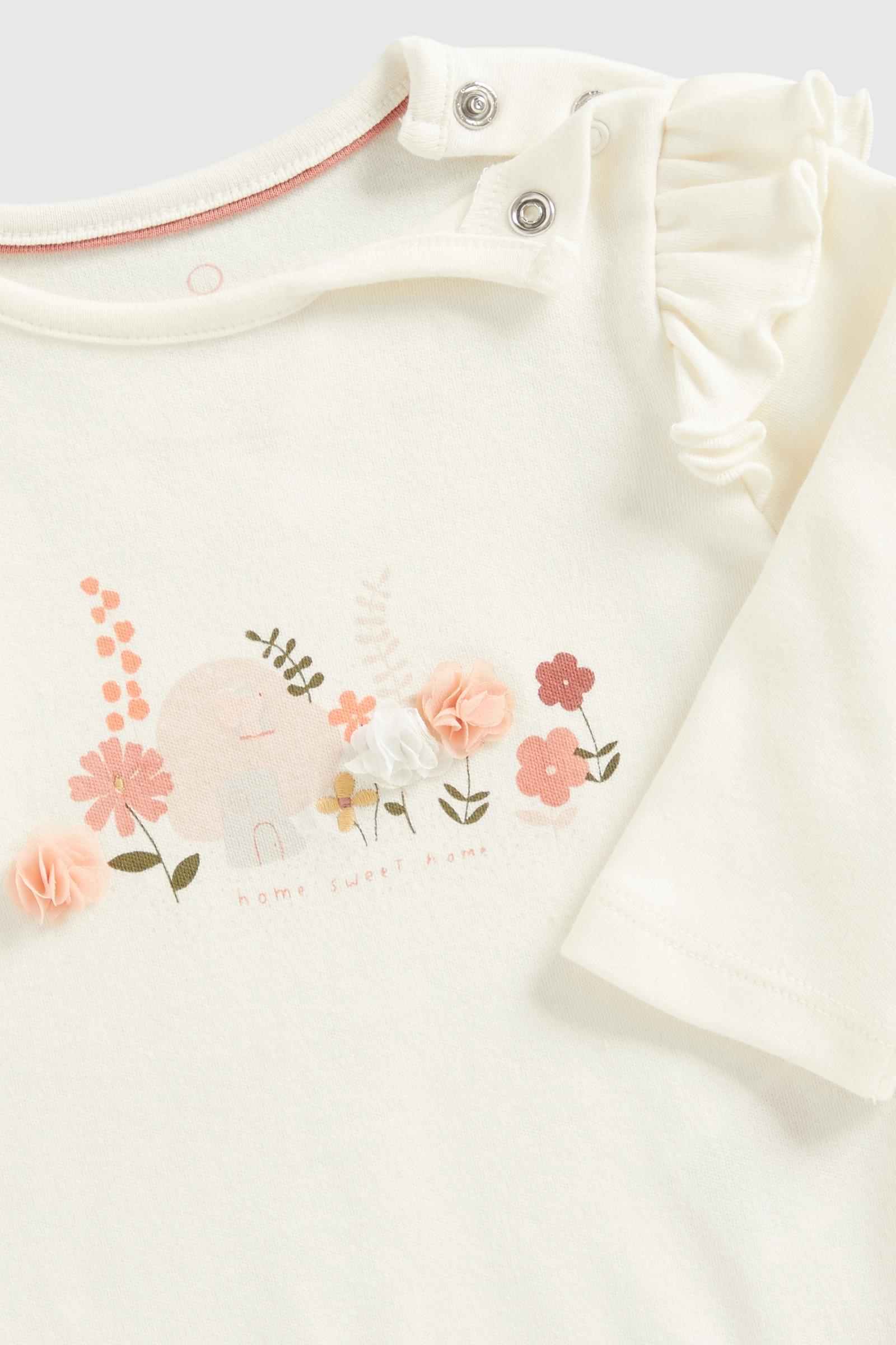 Mothercare Girls Autumn Charm 100% Cotton Long - Sleeves Waffle 3 - Piece Outfit Set - Cream