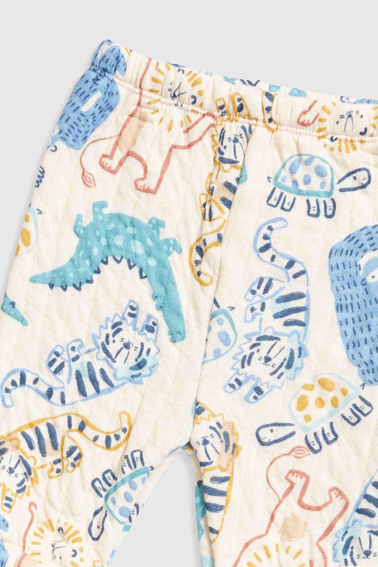 Mothercare Boys Autumn Jungle Long Sleeves Quilted 2 - Piece Jogger Set - Cream