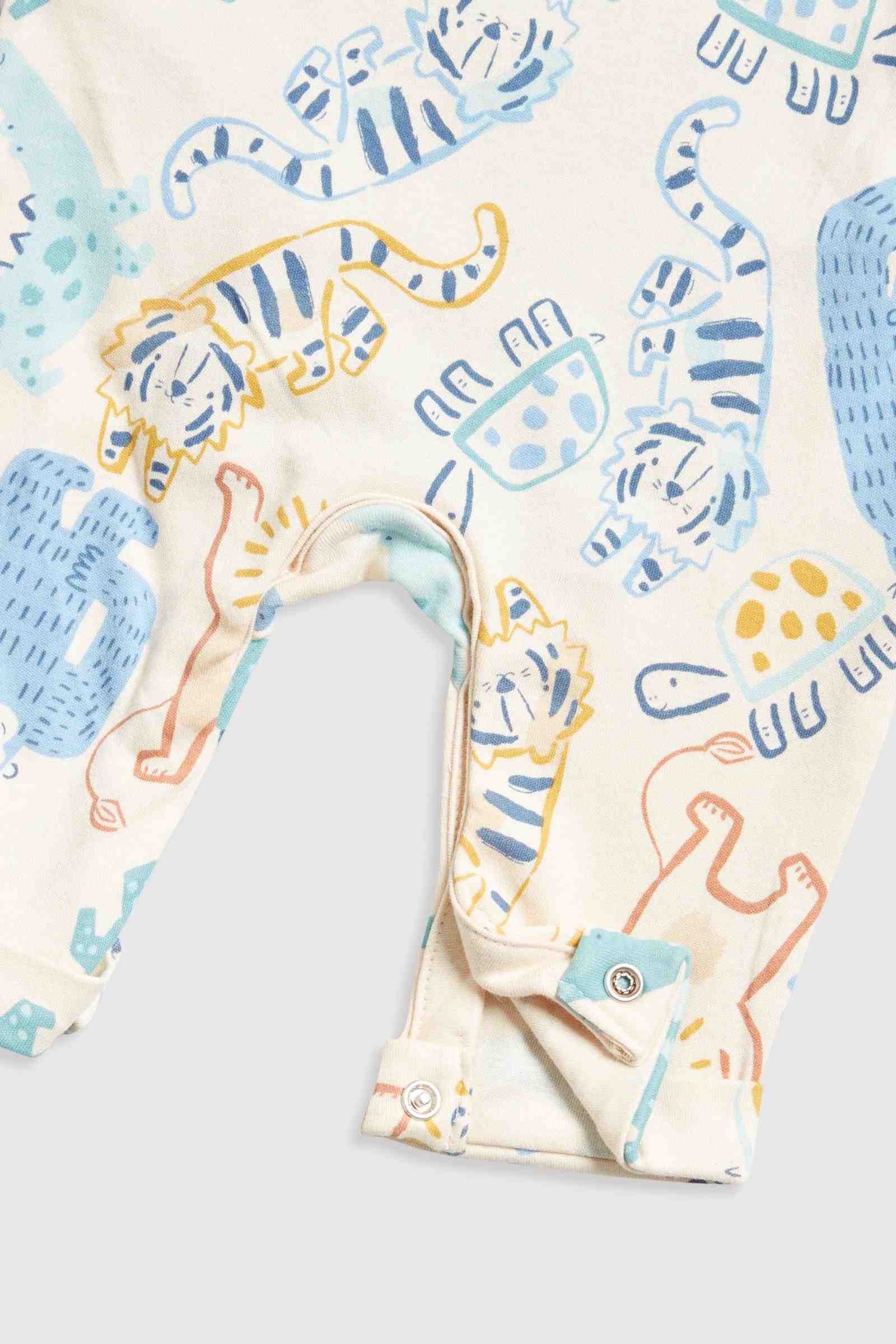 Mothercare Boys Autumn Jungle 100% Cotton Dungarees and Bodysuit Set 2 - Piece Set - Cream