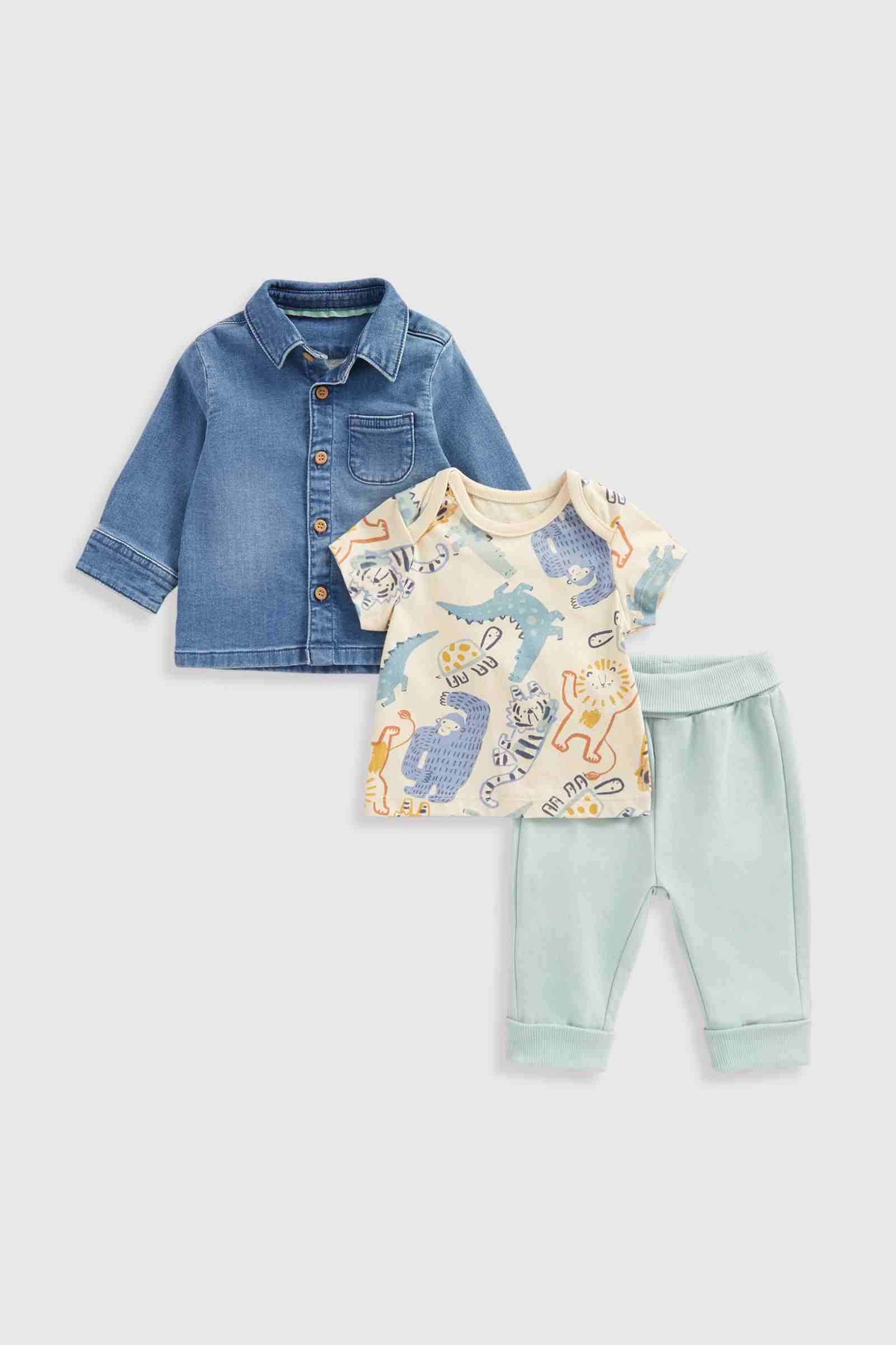 Mothercare Boys Autumn Jungle 3 - Piece Outfit Set - Blue