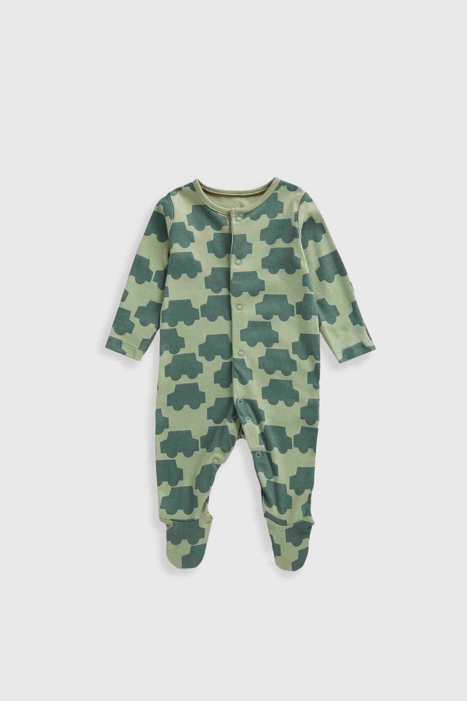 Mothercare Boys Transport 100% Cotton Long - Sleeves All - in - Ones - Pack of 3 - Blue