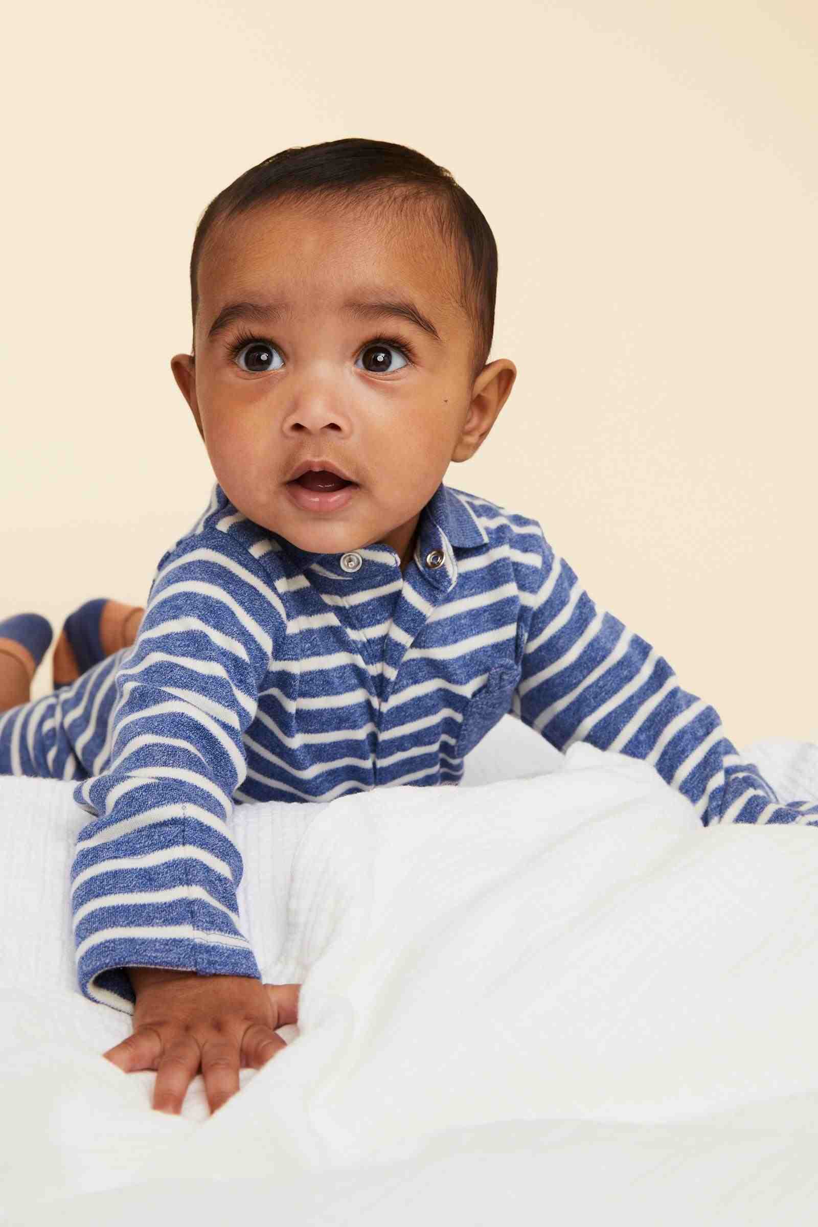 Mothercare Boys 100% Cotton Long Sleeves Polo All - in - One and Socks 2 - Piece Set